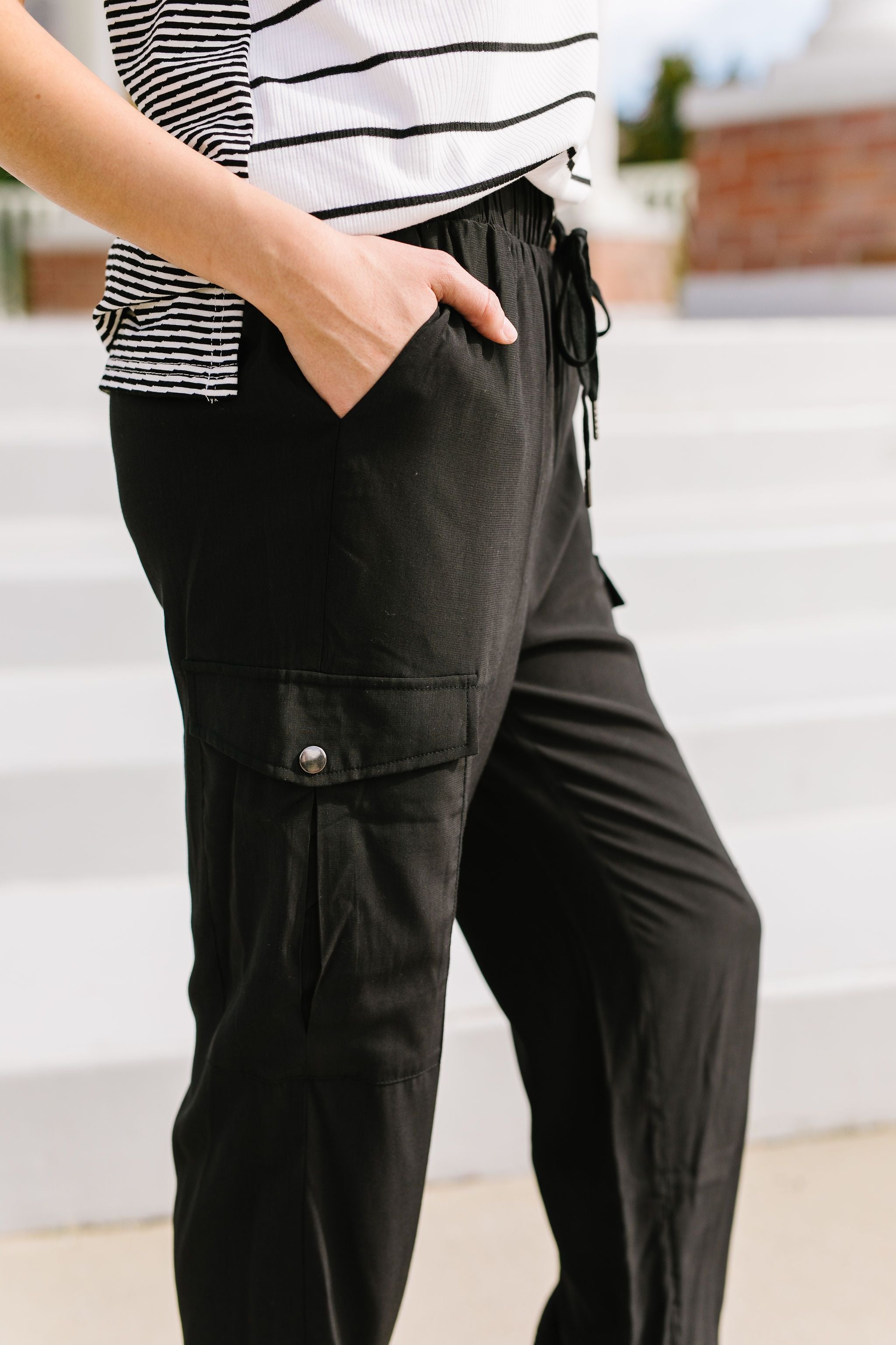 Black Cargo Joggers