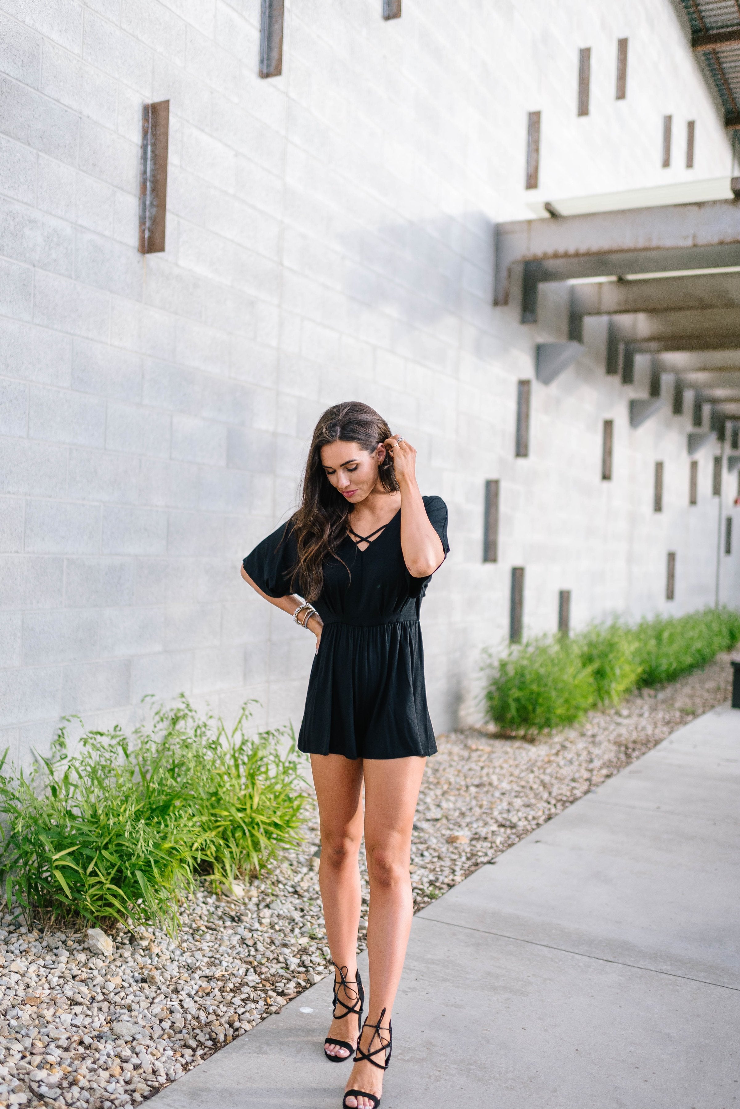 Black Criss Cross Romper