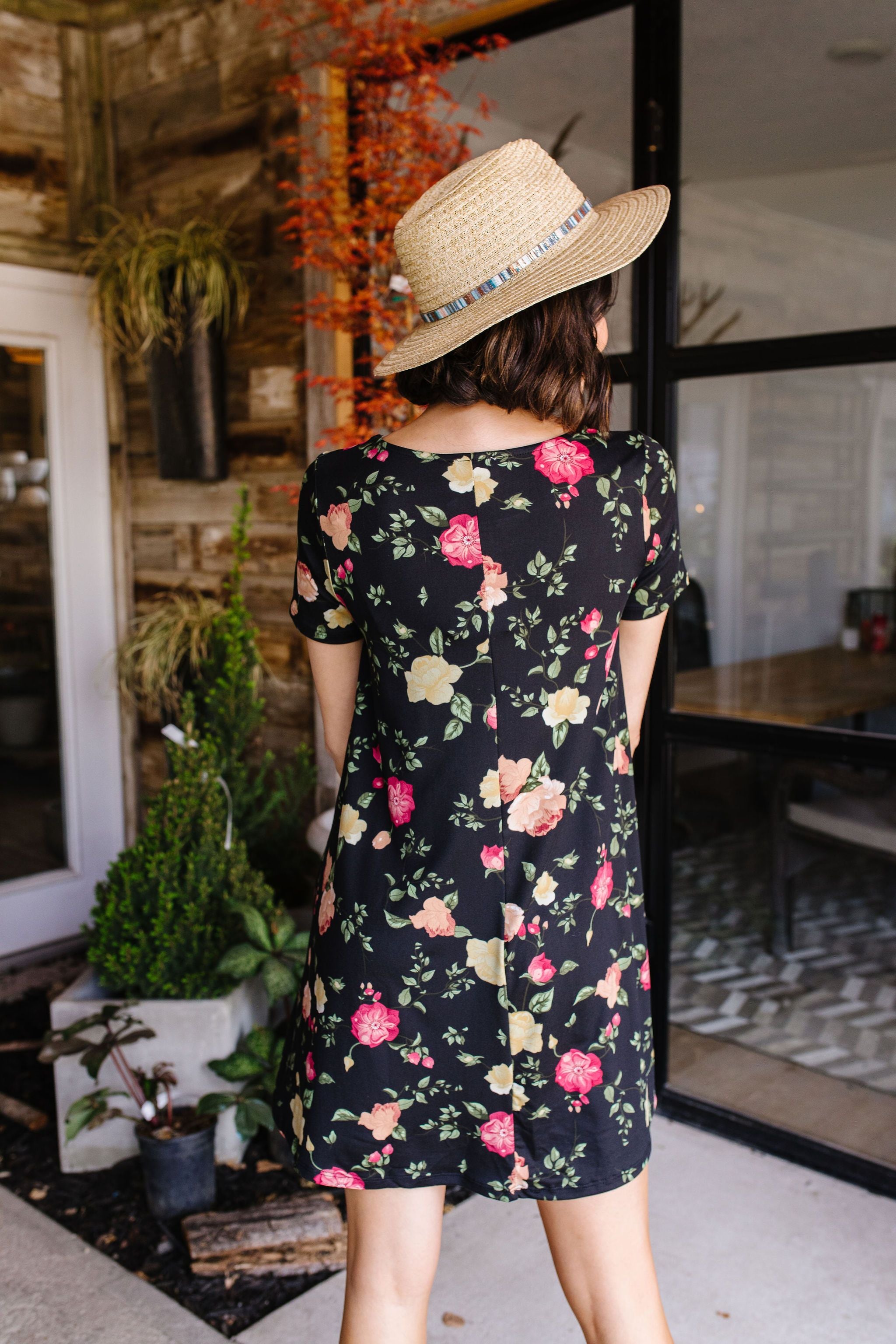 Black Garden T-Shirt Dress