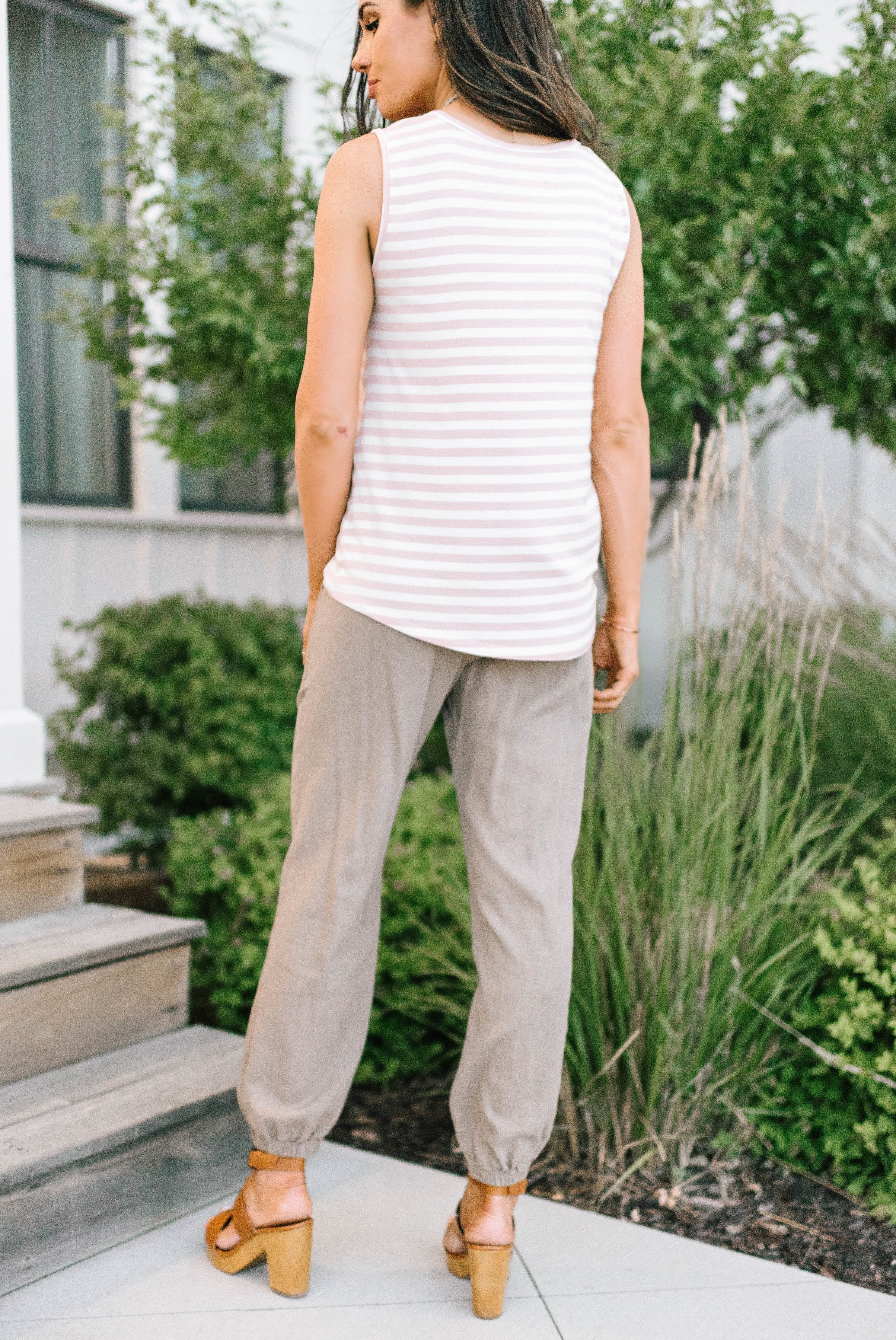 Blush + Ivory Striped Tank