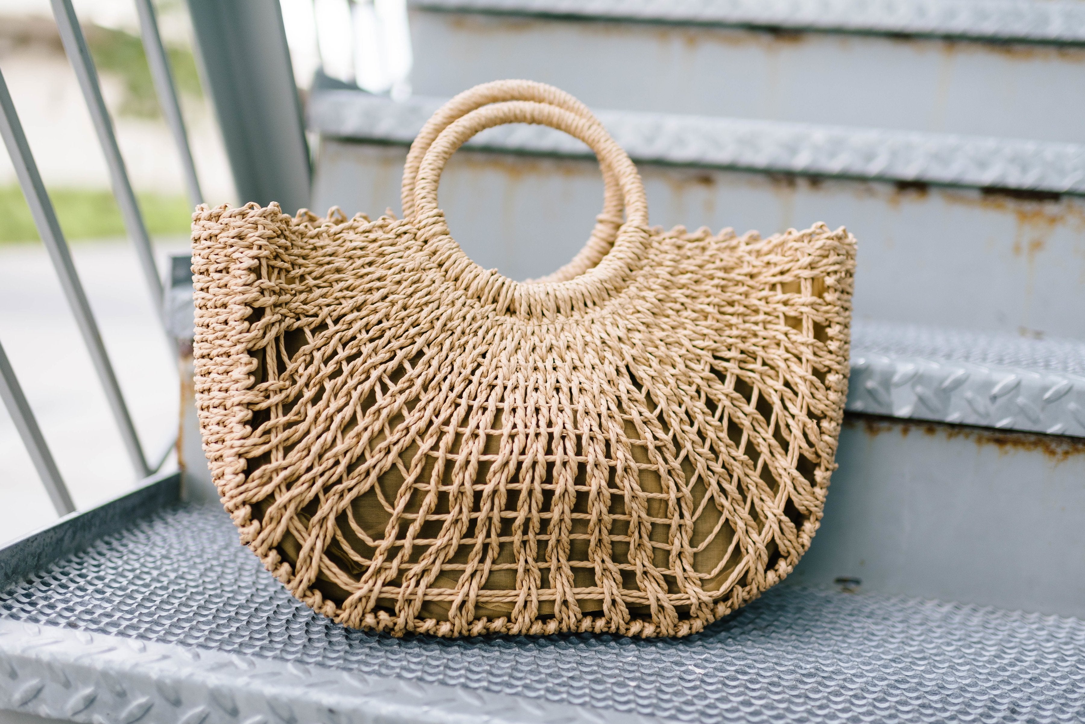 Brown Straw Purse - ALL SALES FINAL