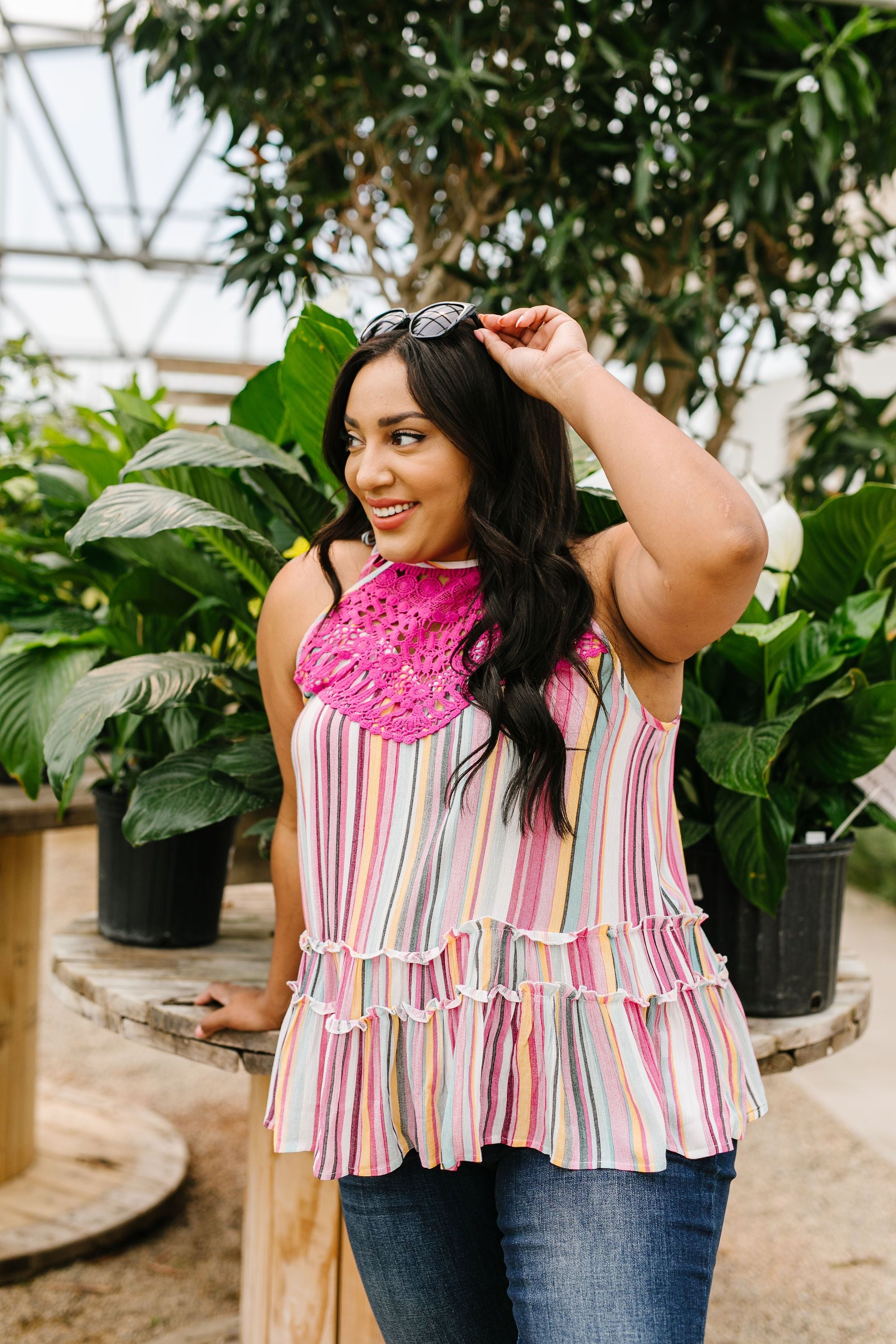 Bubble Gum Stripes Halter