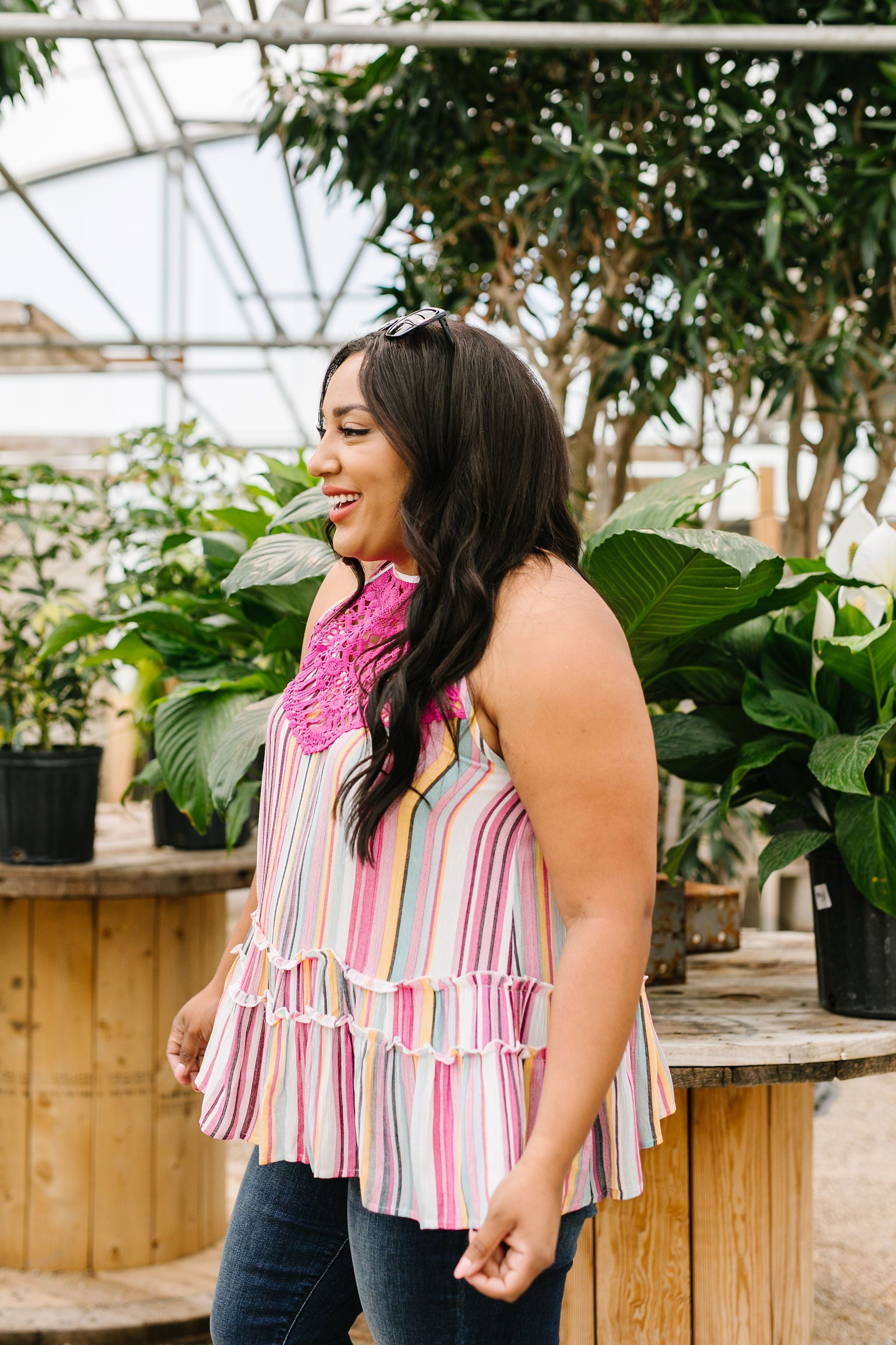 Bubble Gum Stripes Halter