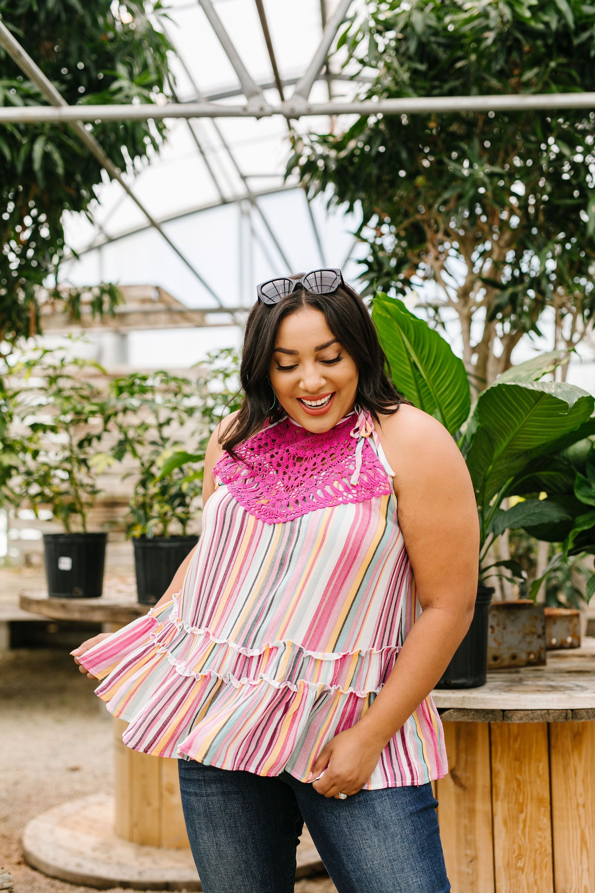 Bubble Gum Stripes Halter