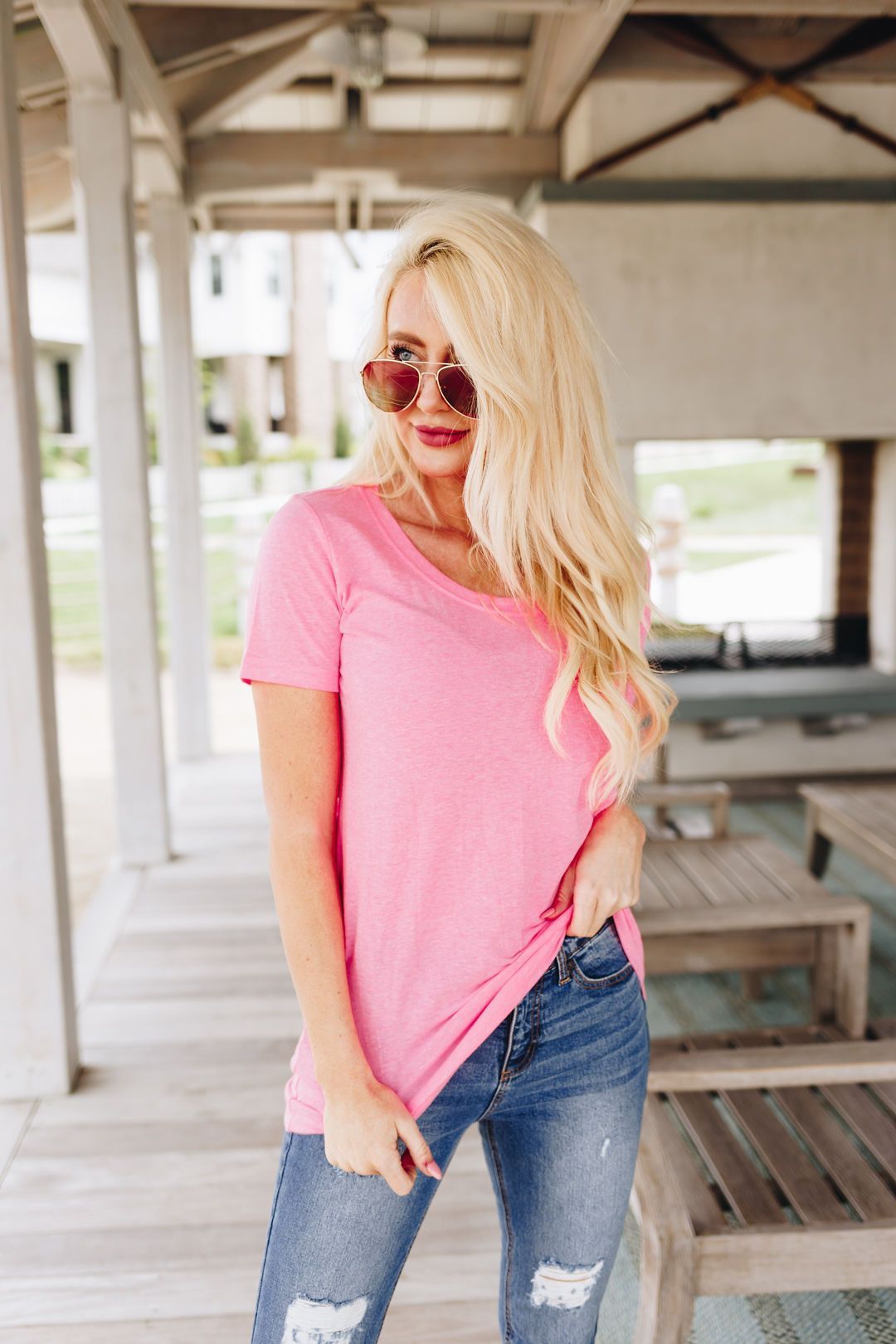 Bubblegum Pink Basic Tee