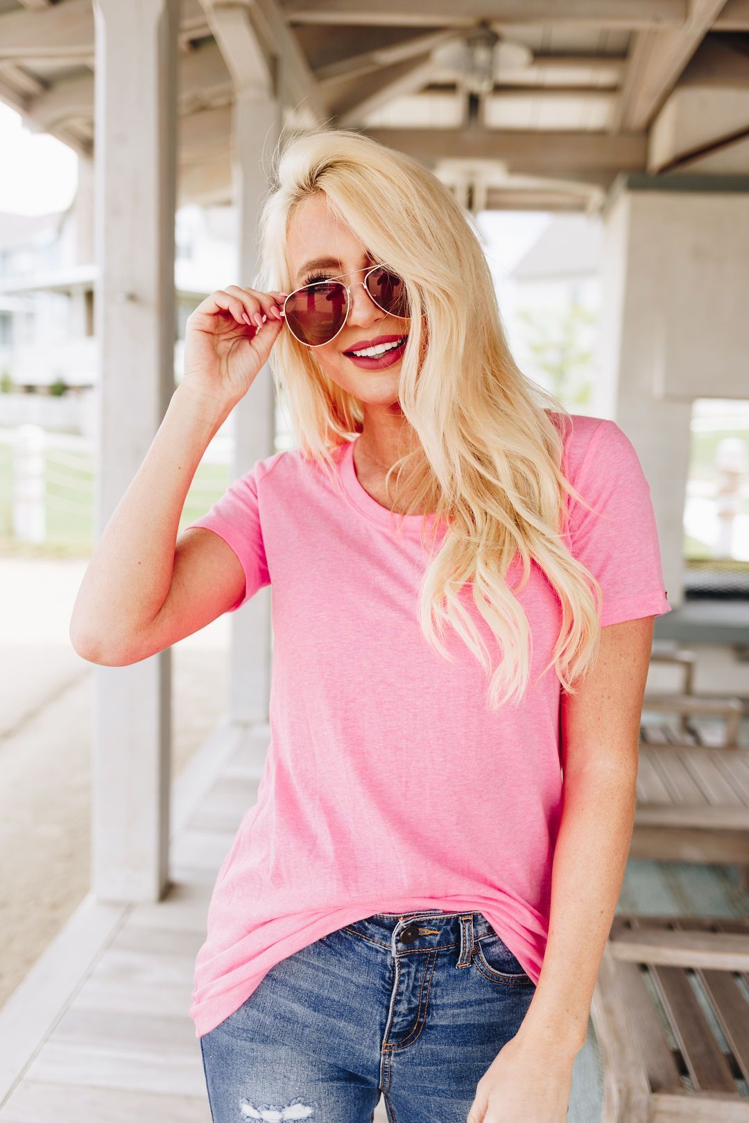 Bubblegum Pink Basic Tee