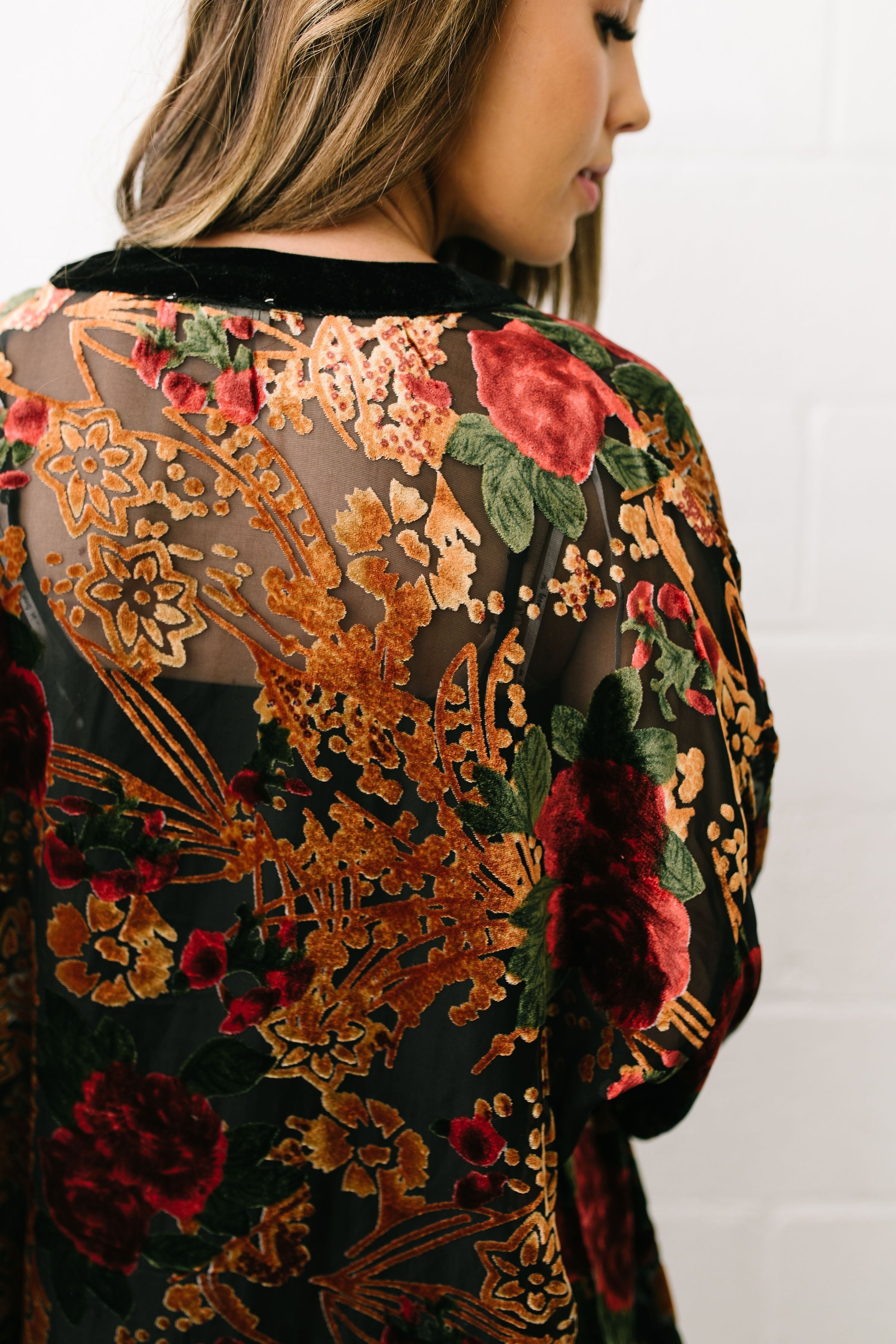 Burn Bright Velvet Kimono