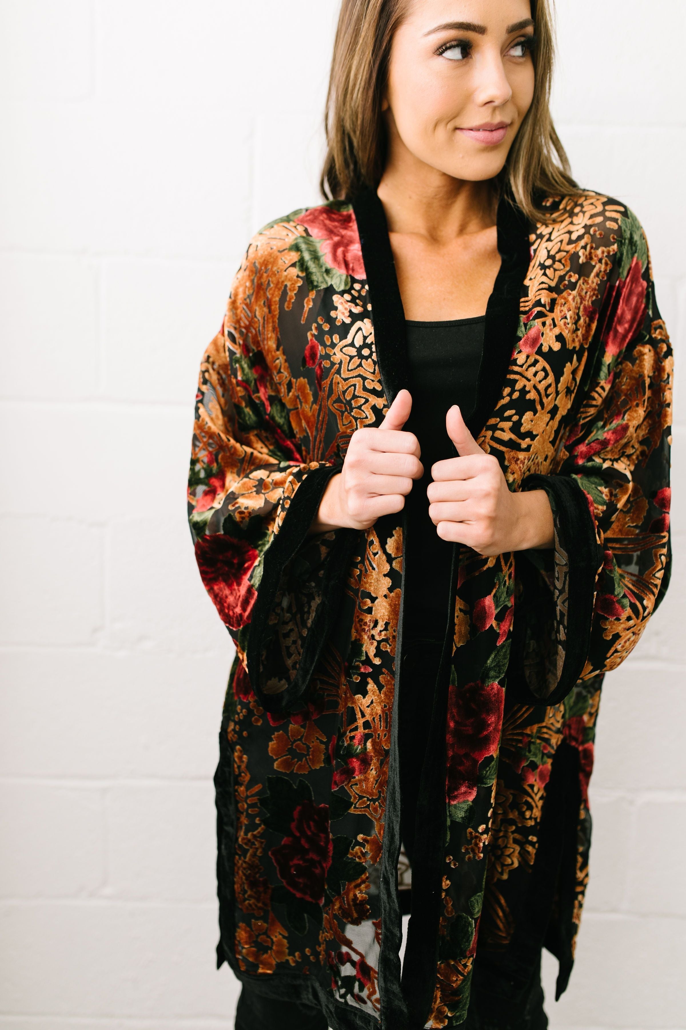 Burn Bright Velvet Kimono