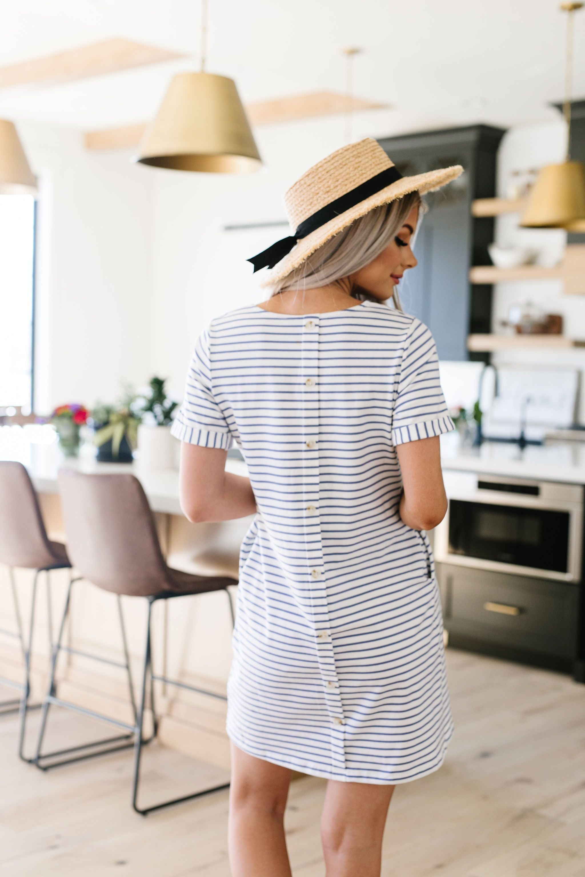 Buttoned To A T-Shirt Dress