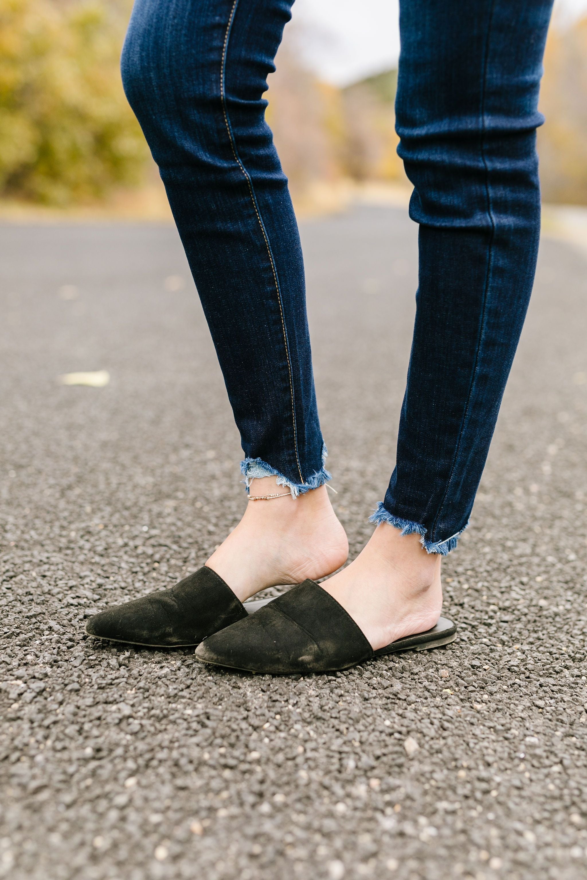 Buttons + Fringe High Rise Jeans