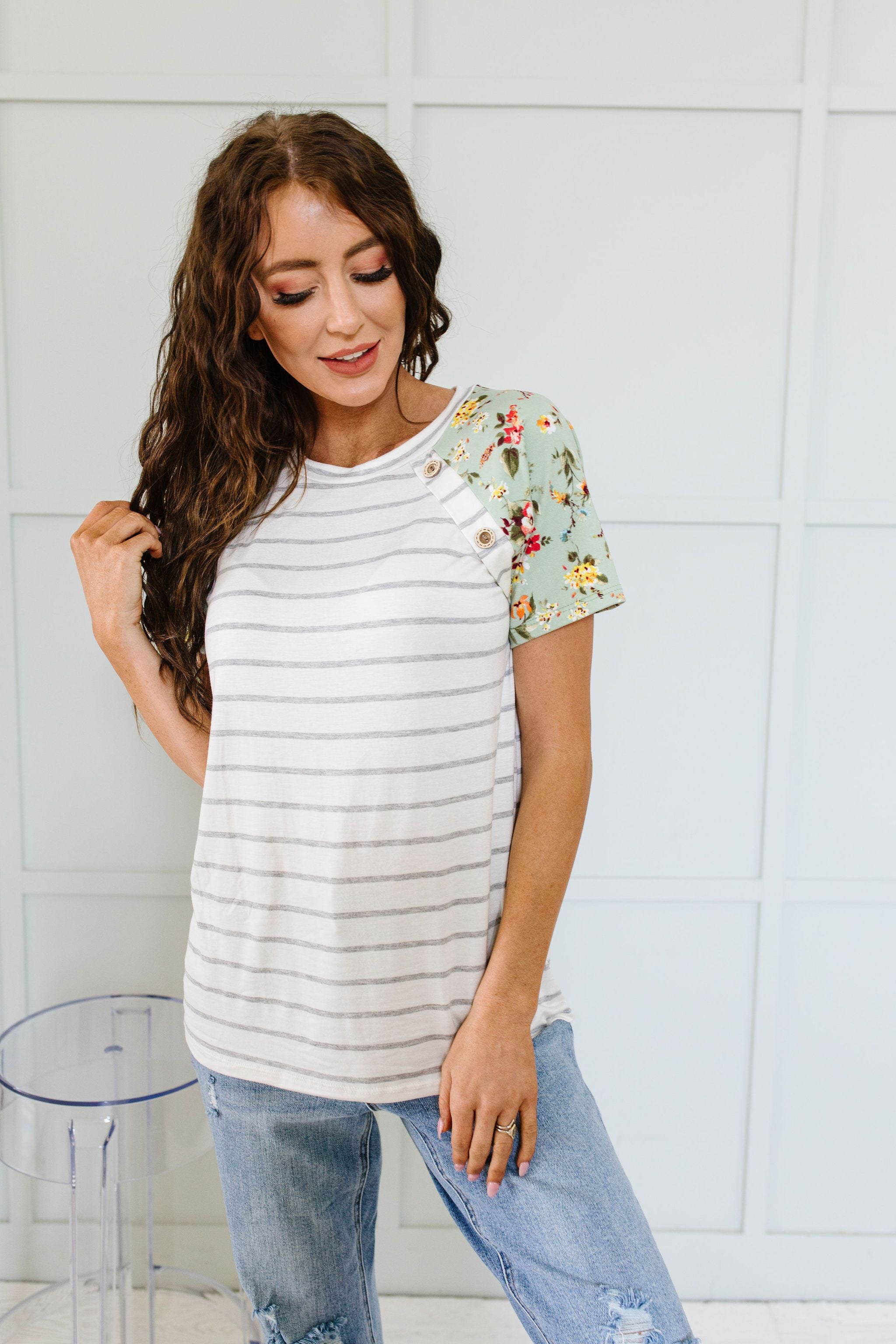 Buttons In The Herb Garden Raglan Top