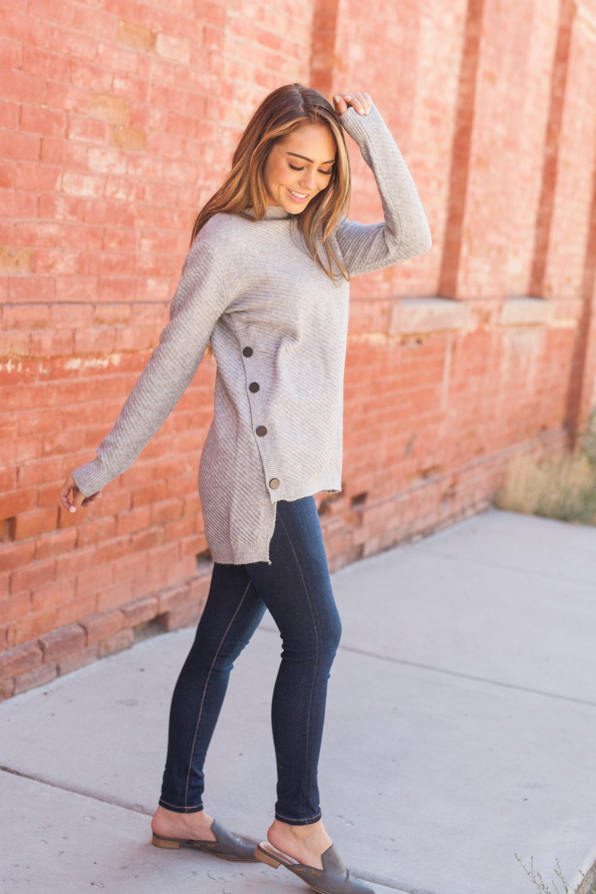 Buttons Down The Sides Sweater