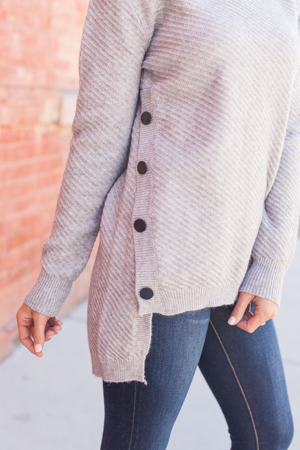 Buttons Down The Sides Sweater