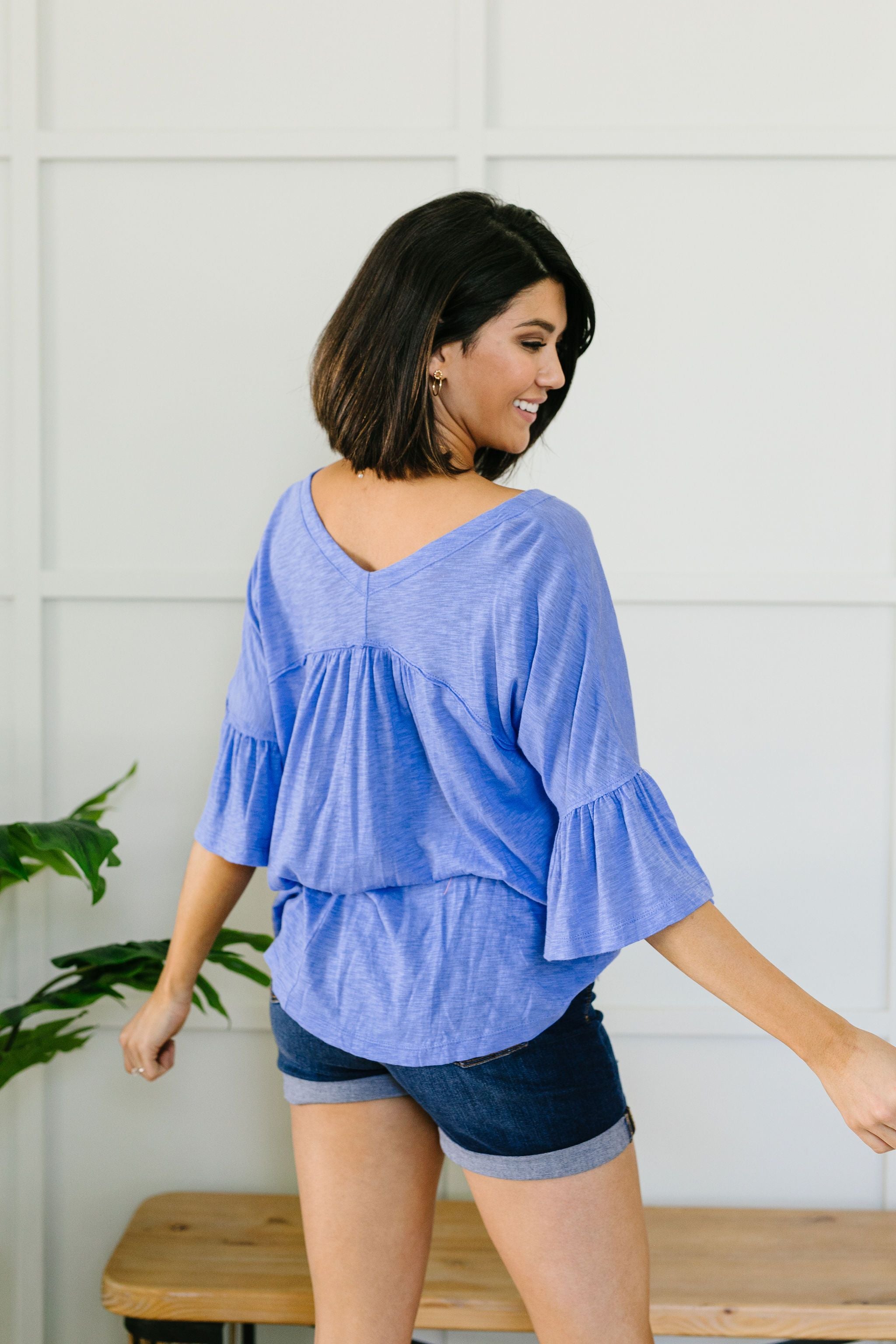 Buttons & Ruffles Top