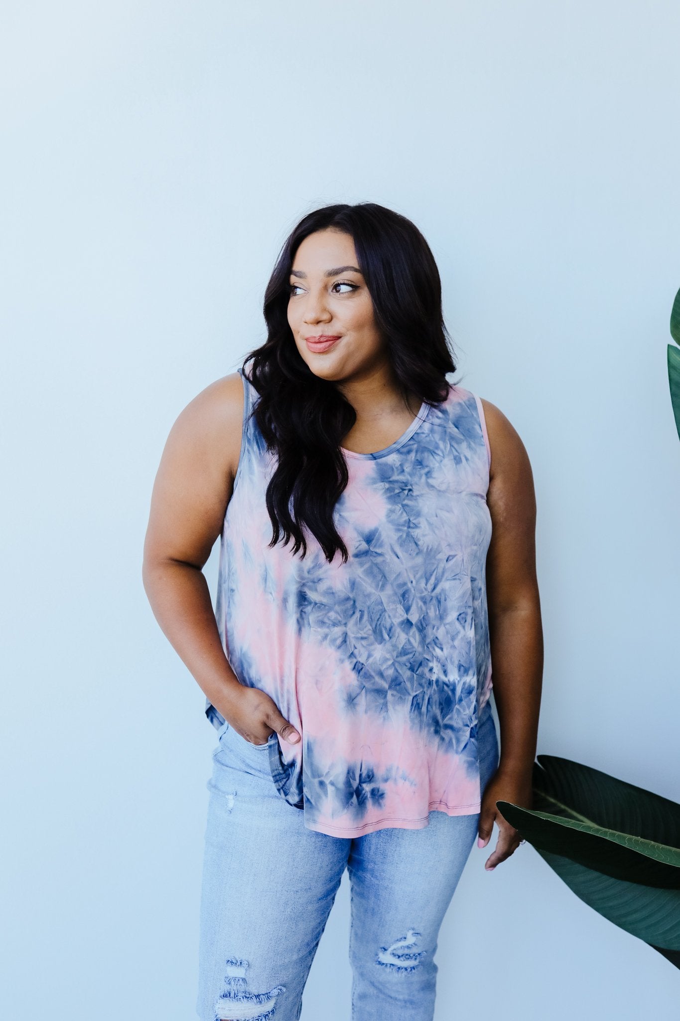 Caribbean Tie Dye Tank In Mauve