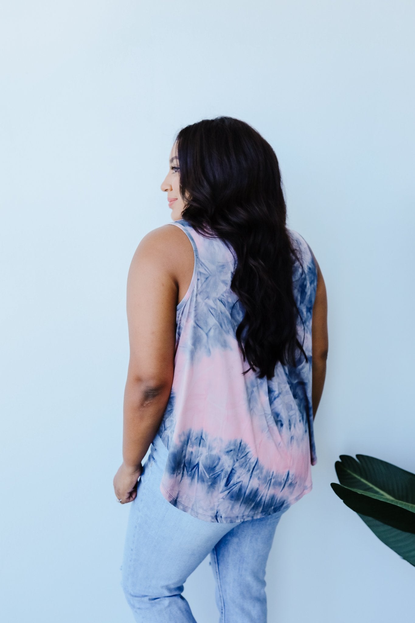 Caribbean Tie Dye Tank In Mauve