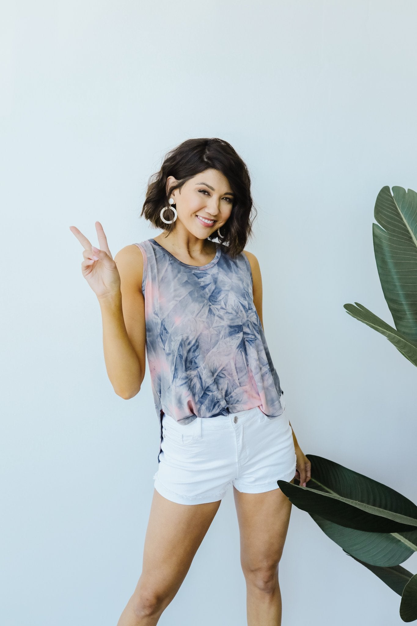 Caribbean Tie Dye Tank In Mauve