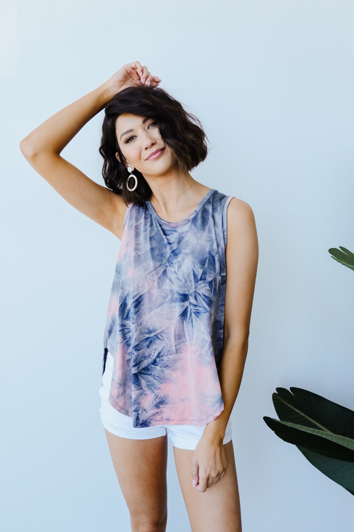 Caribbean Tie Dye Tank In Mauve