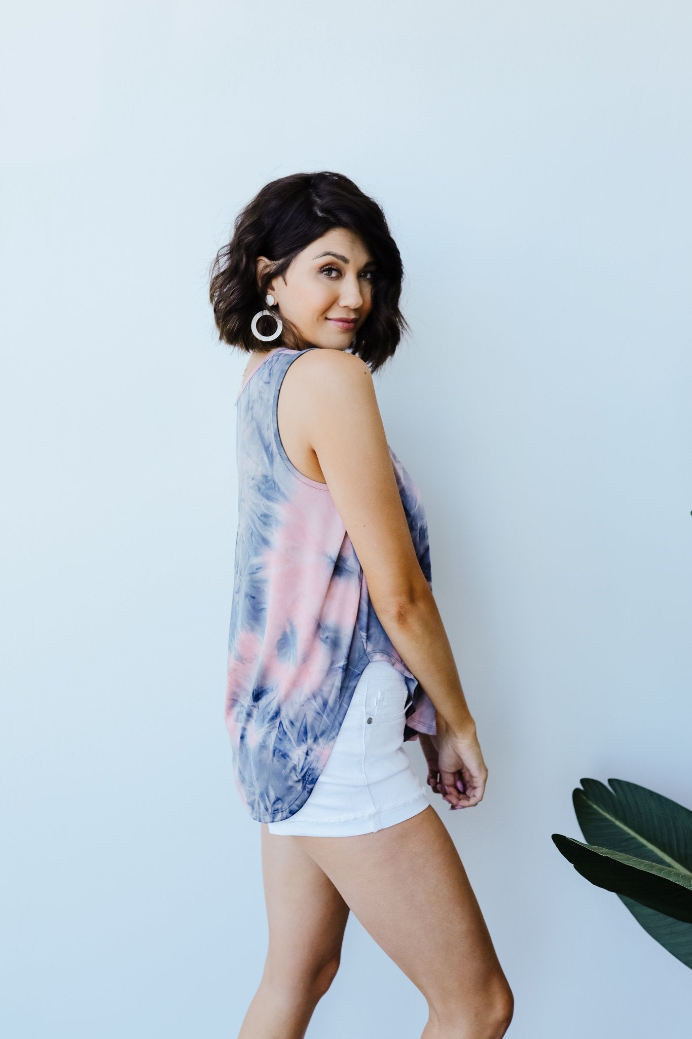 Caribbean Tie Dye Tank In Mauve