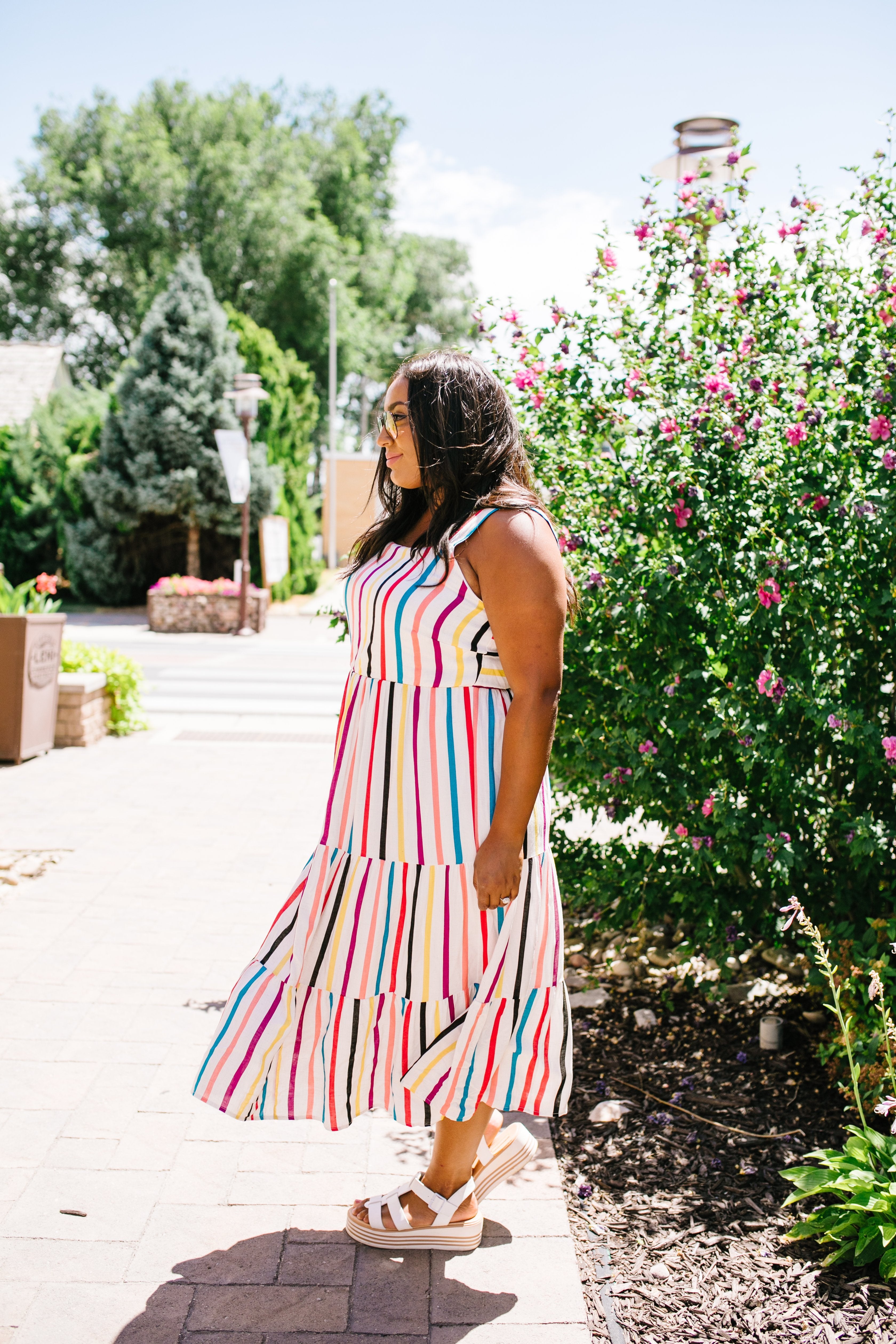 Carnivale Striped Midi Dress