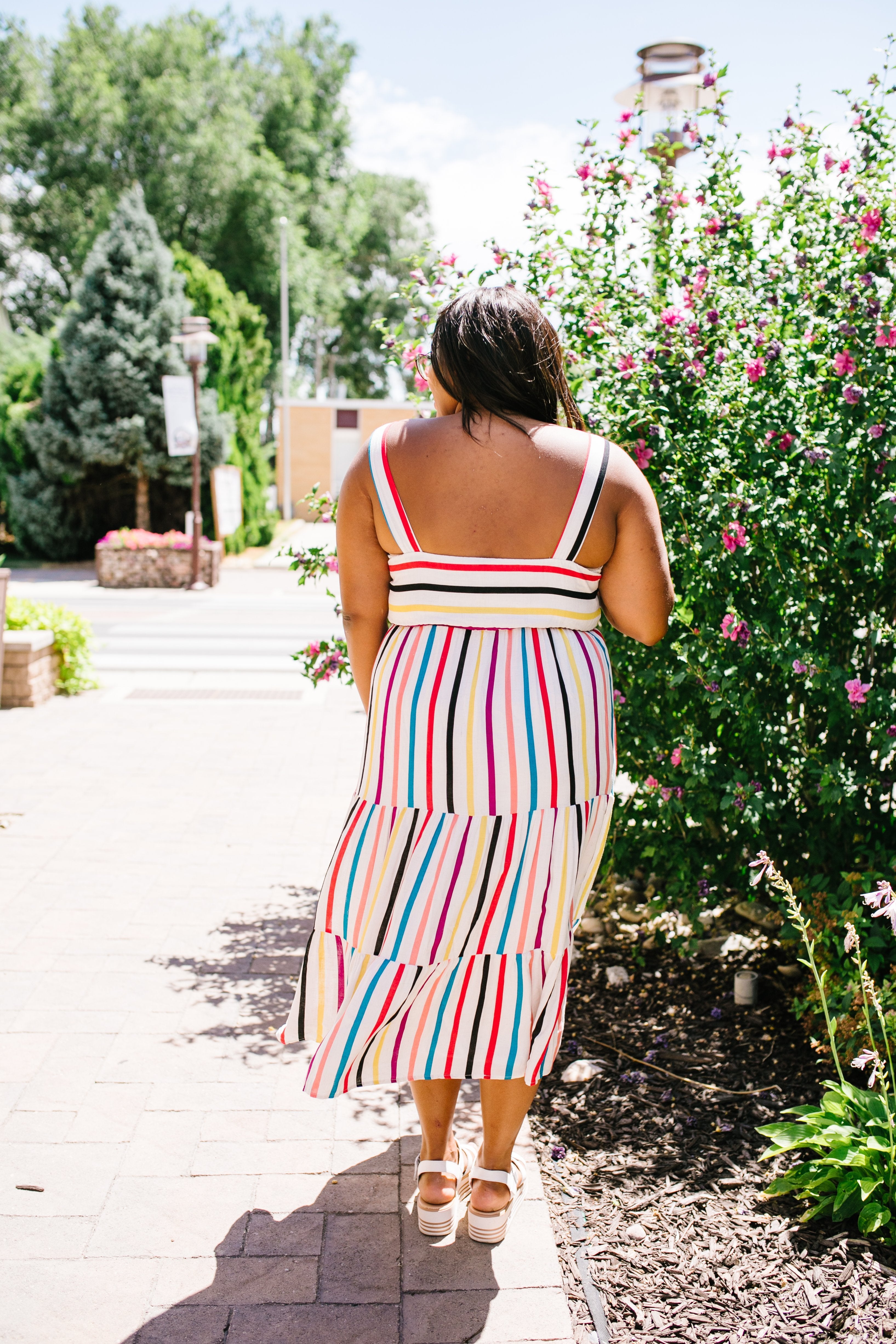 Carnivale Striped Midi Dress