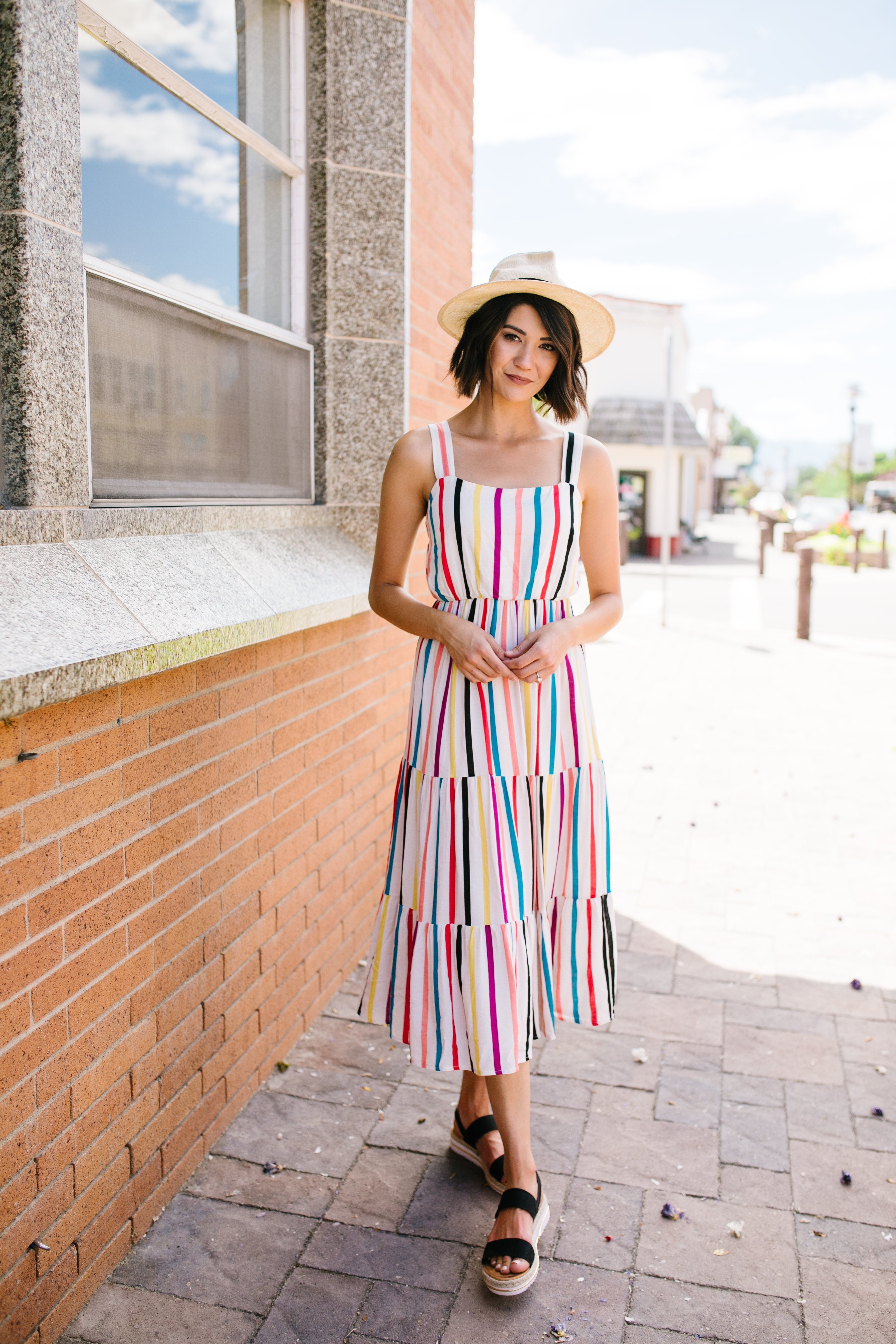 Carnivale Striped Midi Dress