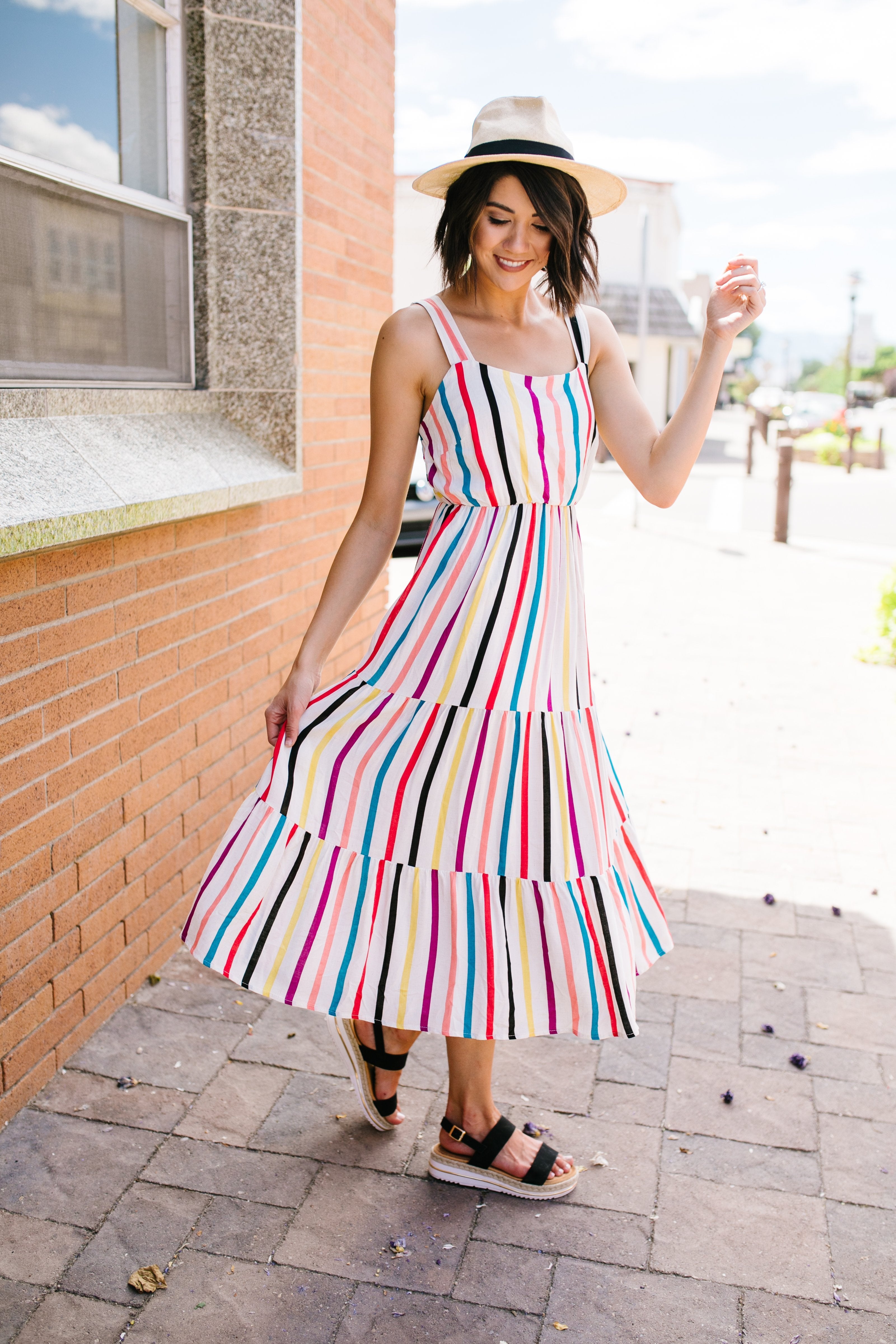 Carnivale Striped Midi Dress