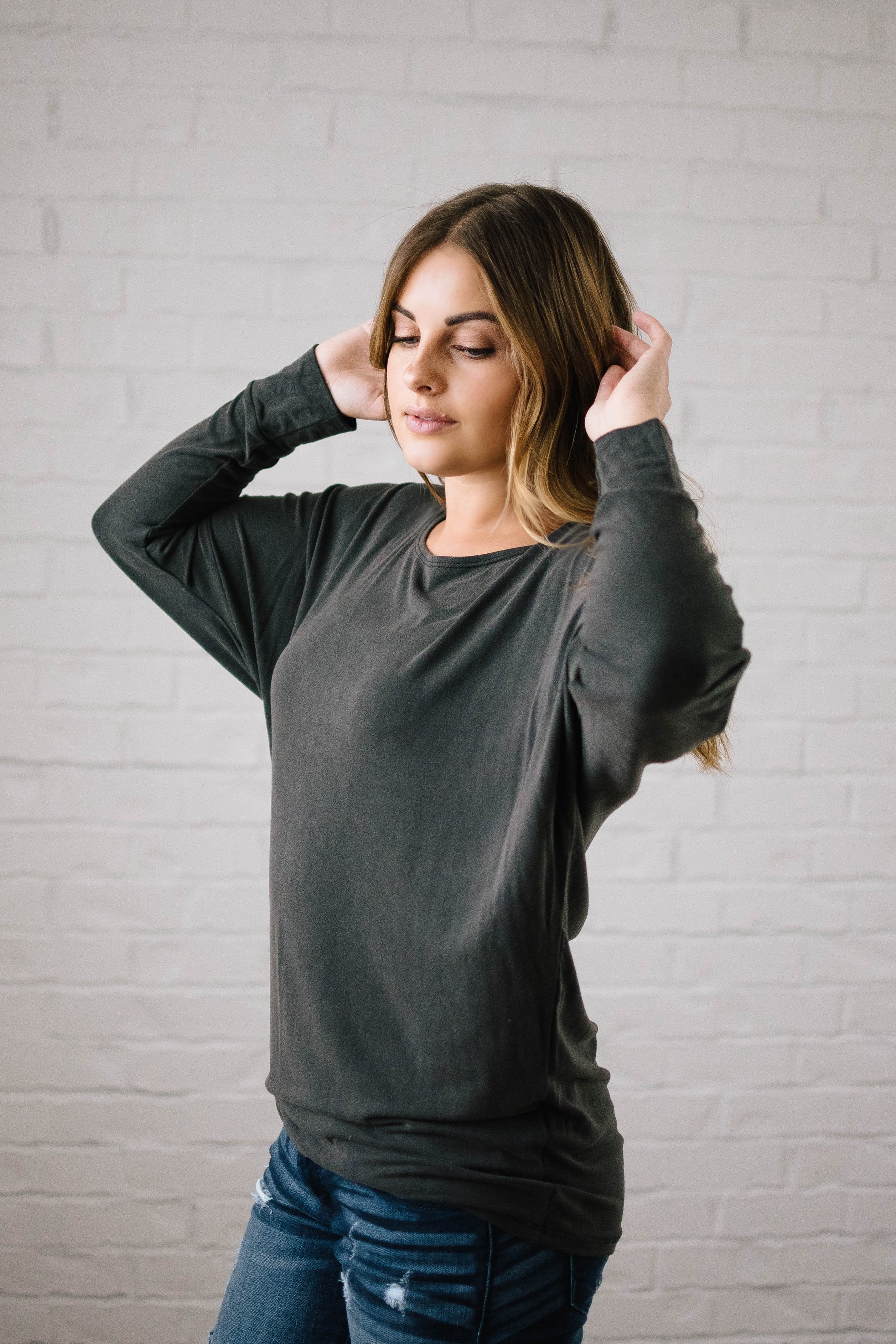 Casual Friday Top in Charcoal