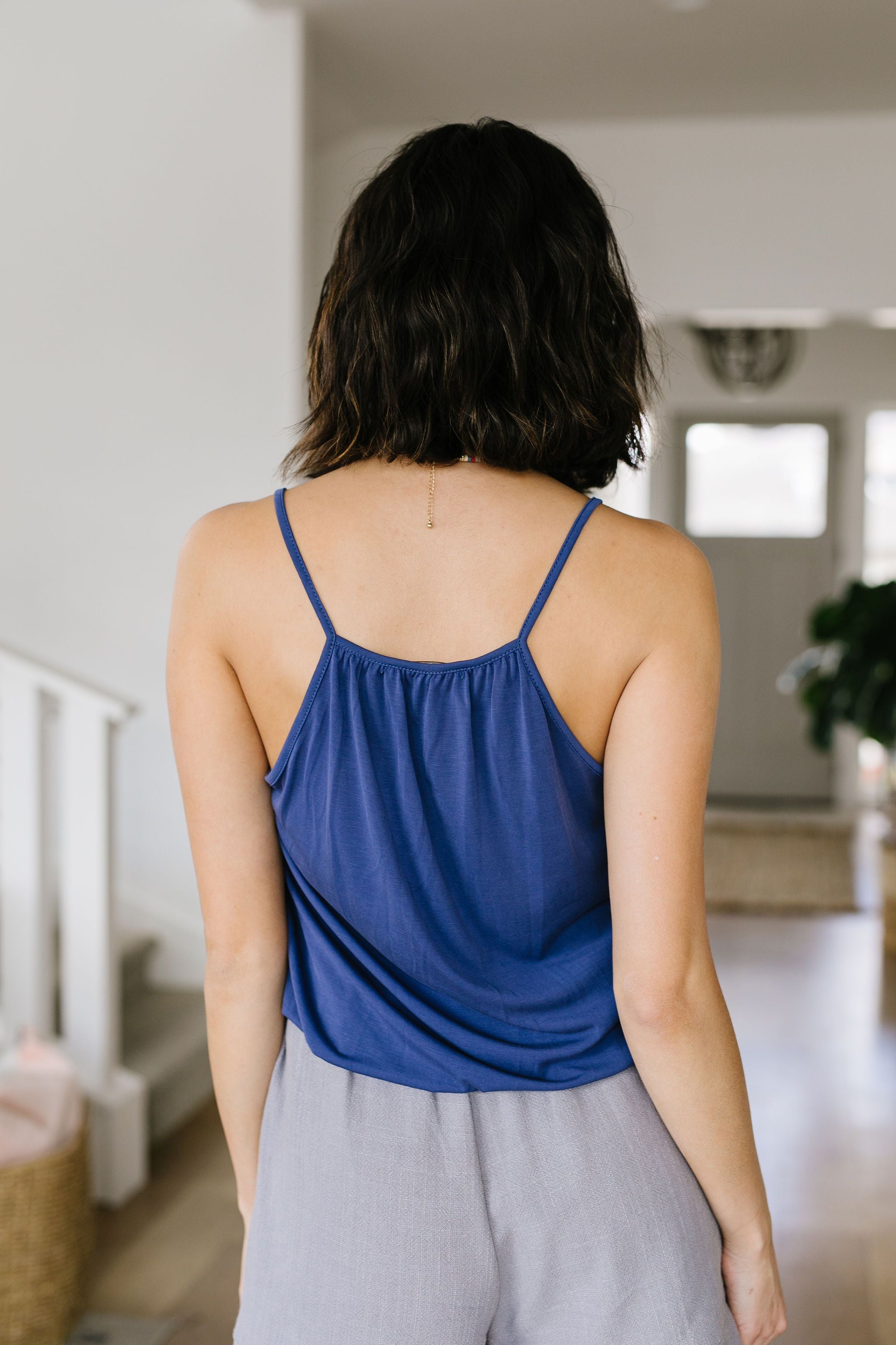 Charlize Surplice Tank In Blueberry