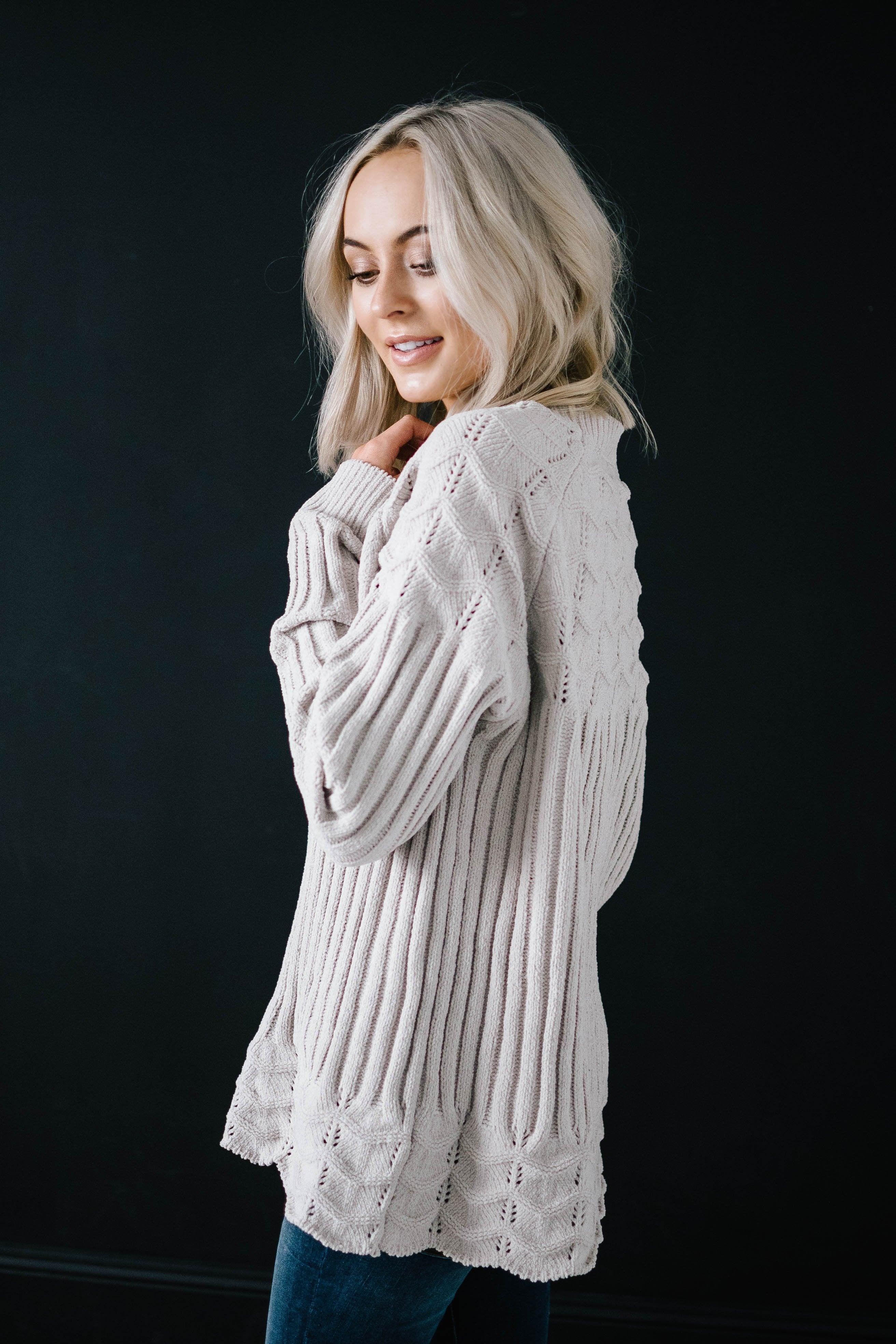 Chenille Sweater in Cream