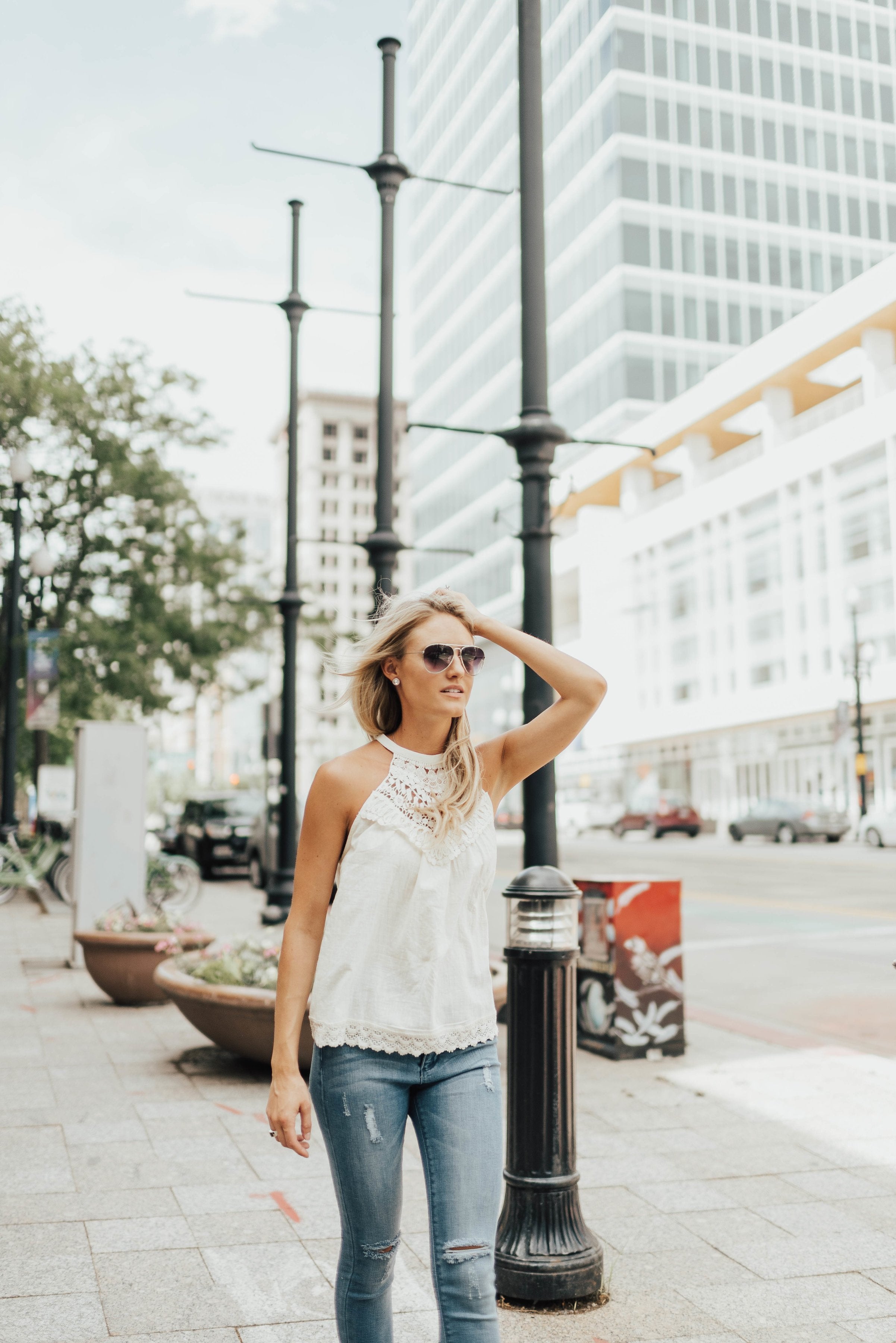 Chrissy Crochet Halter In Pale Yellow