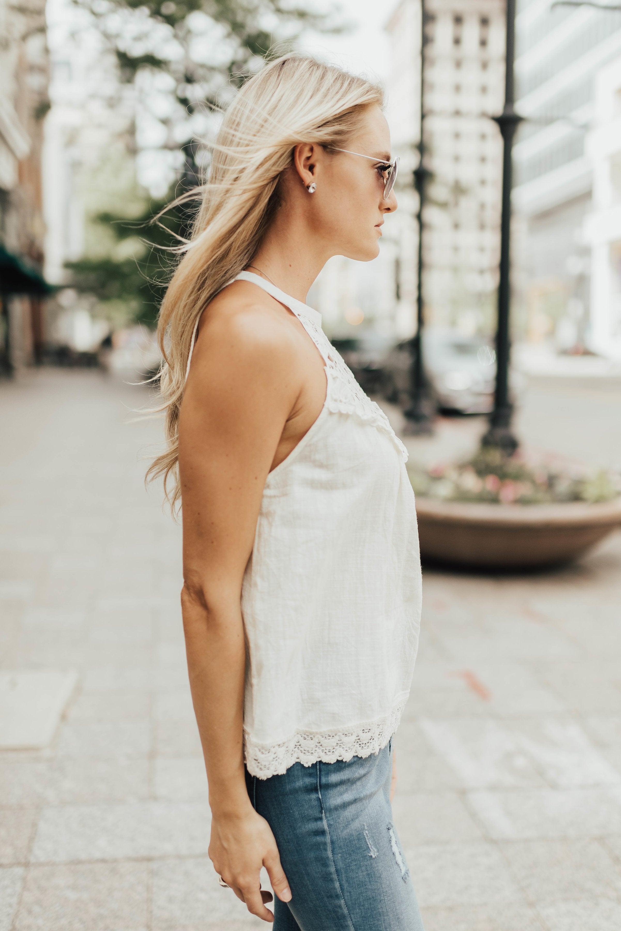 Chrissy Crochet Halter In Pale Yellow