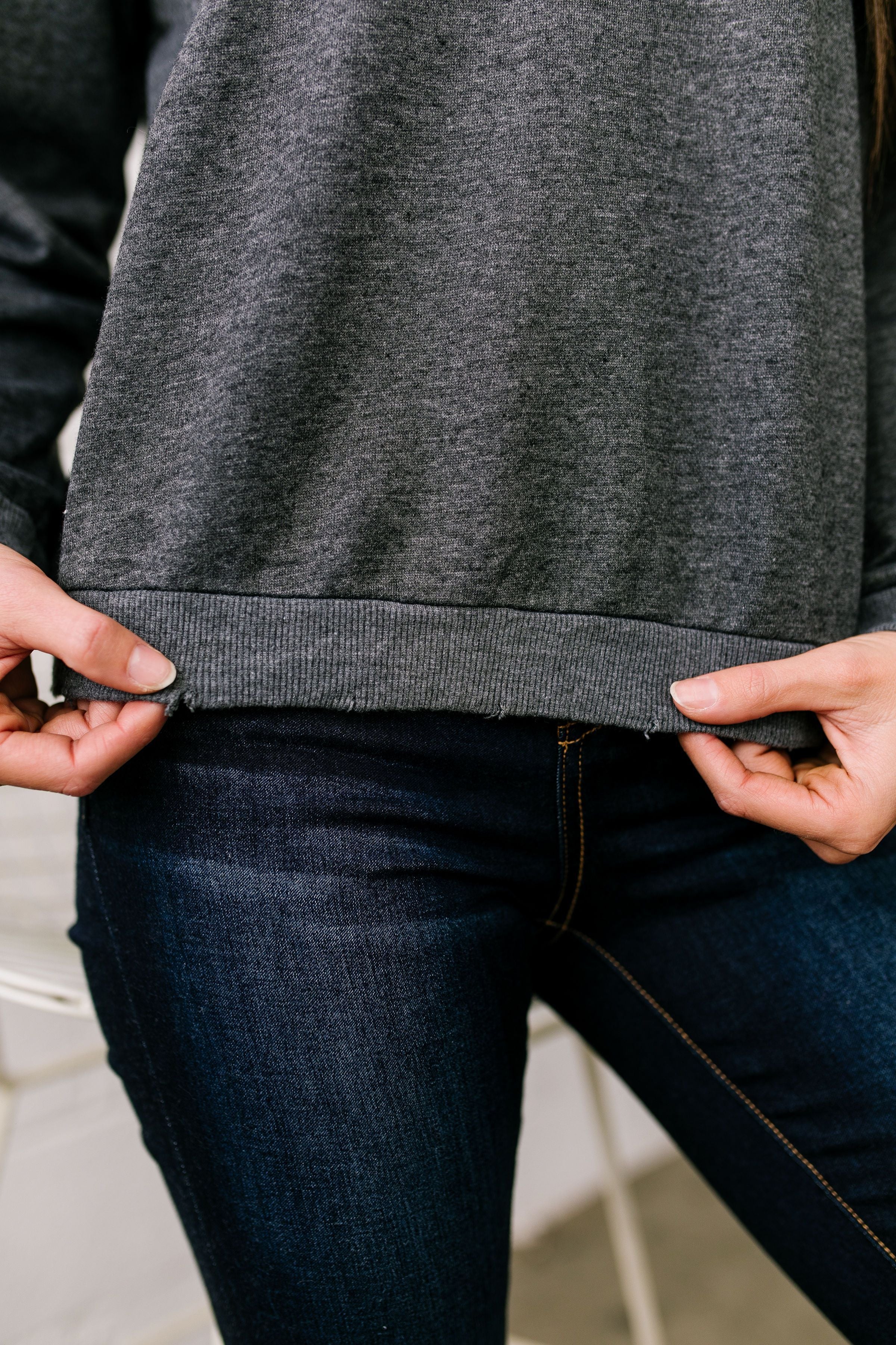 Classic Graphic Sweatshirt In Charcoal - ALL SALES FINAL