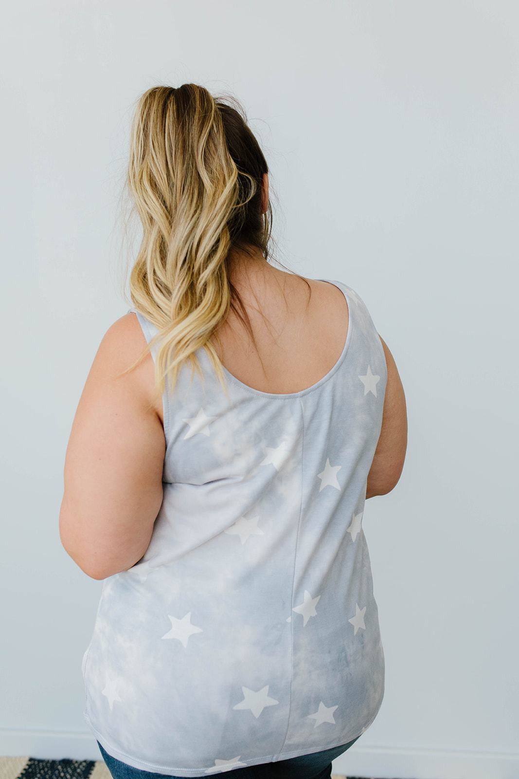 Cloudy With A Chance Of Stars Tank In Blue