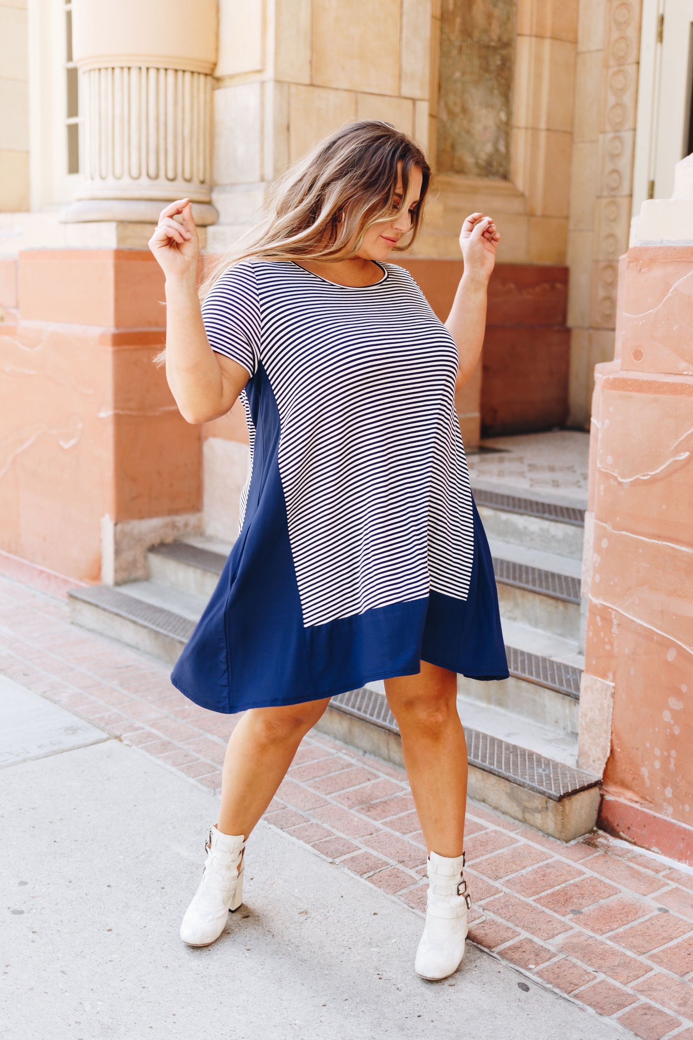 Coastal Stripe A-Line Dress