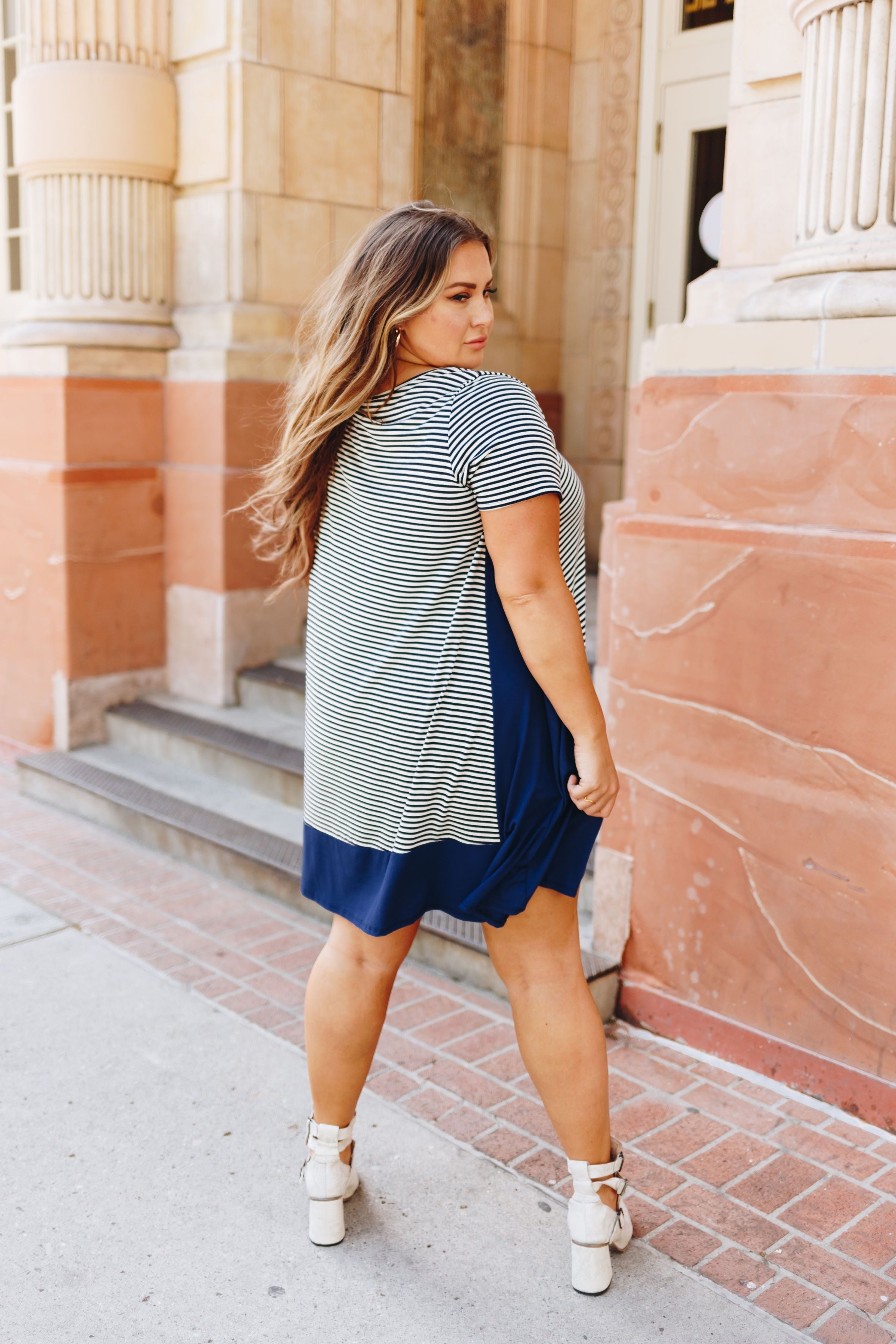 Coastal Stripe A-Line Dress