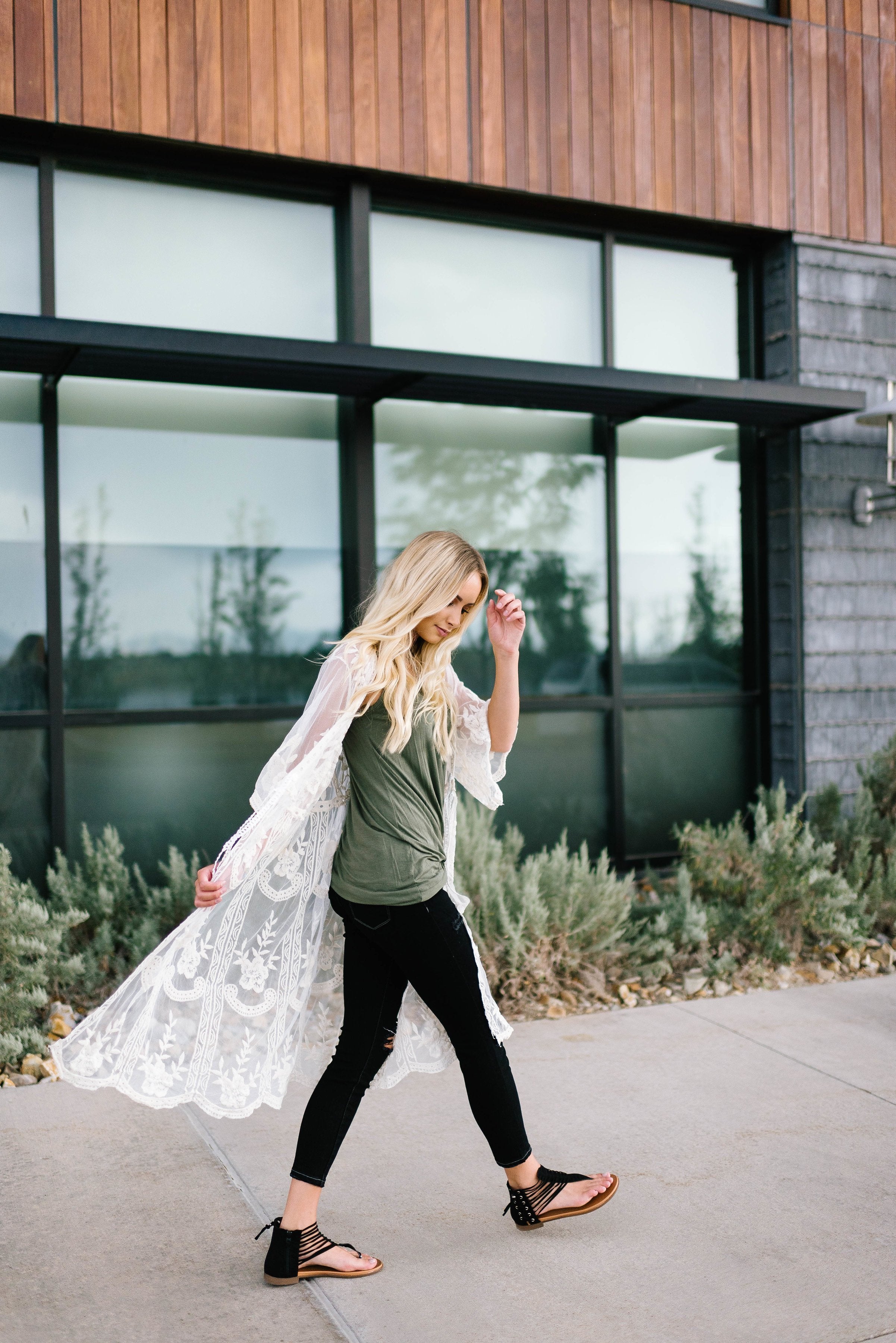 Cream Lace Kimono