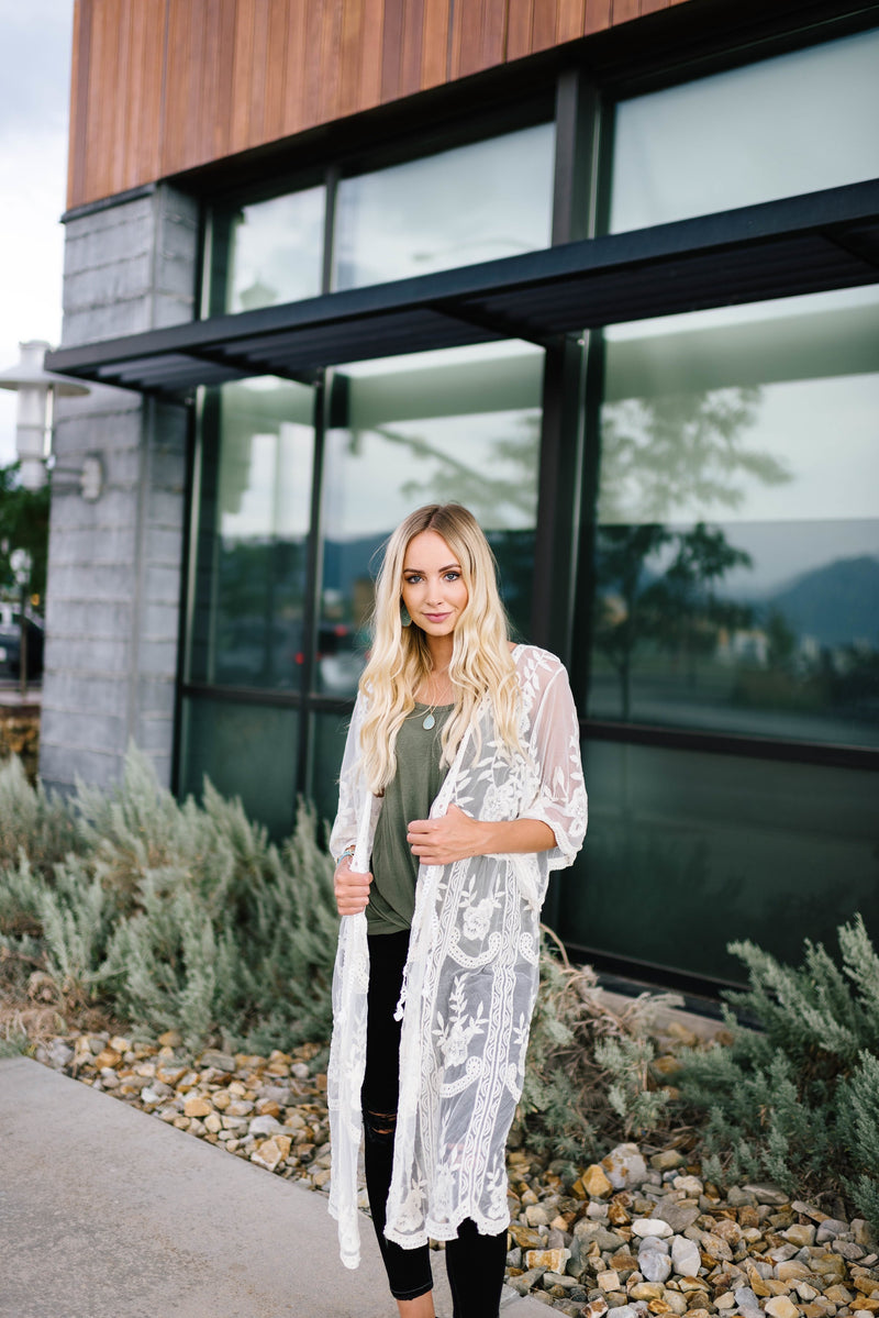 Cream Lace Kimono