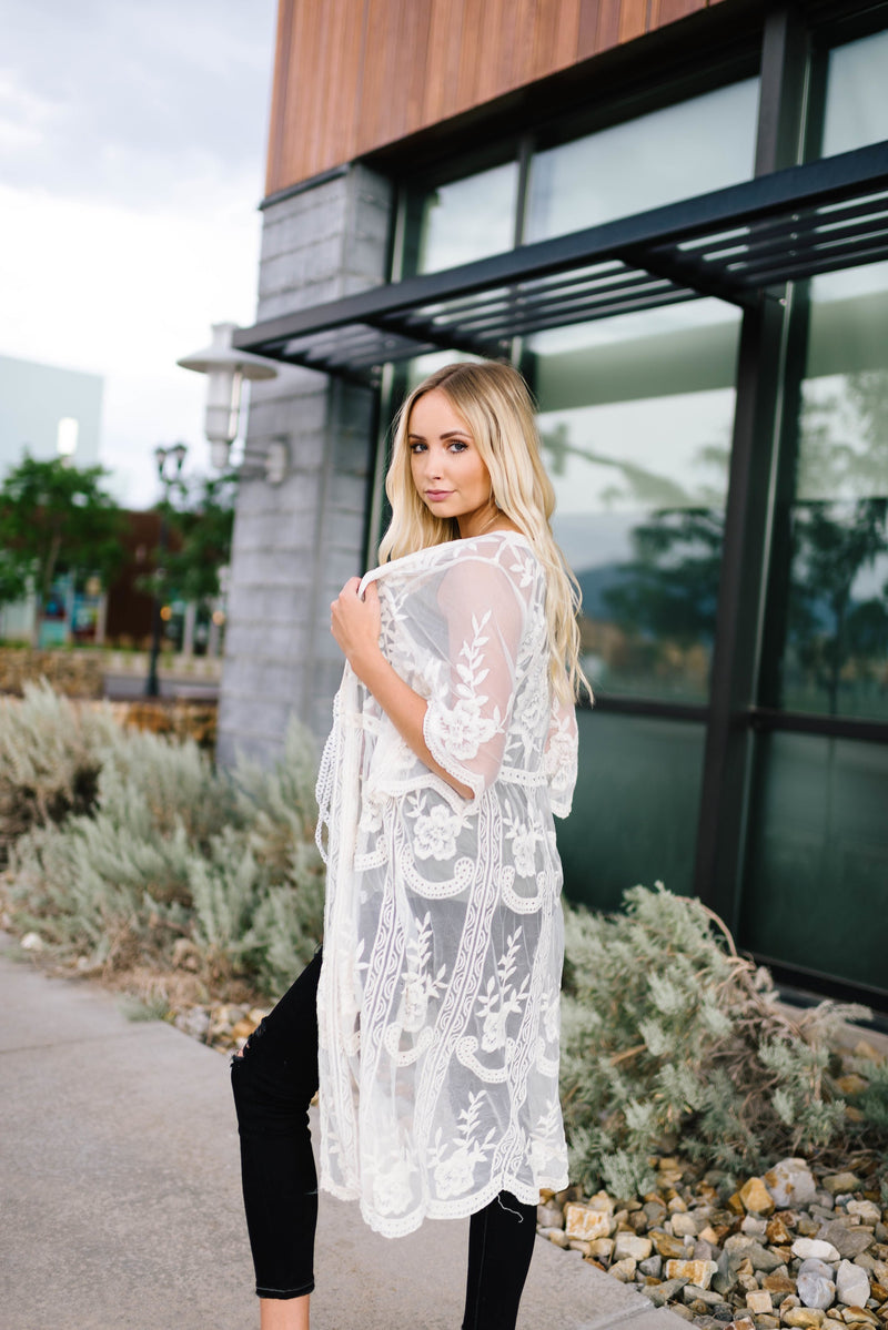 Cream Lace Kimono