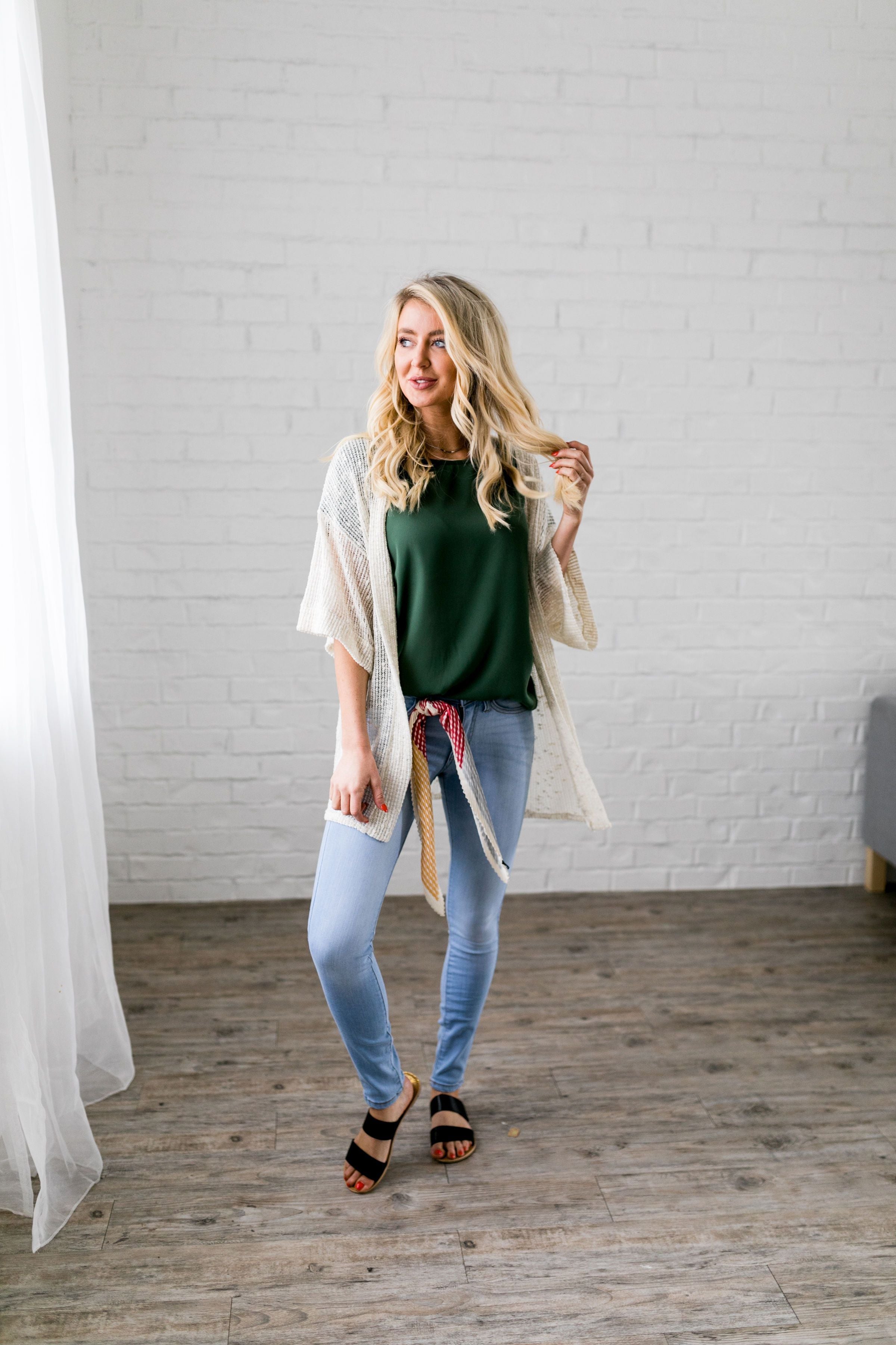 Cream Loose Knit Cardigan