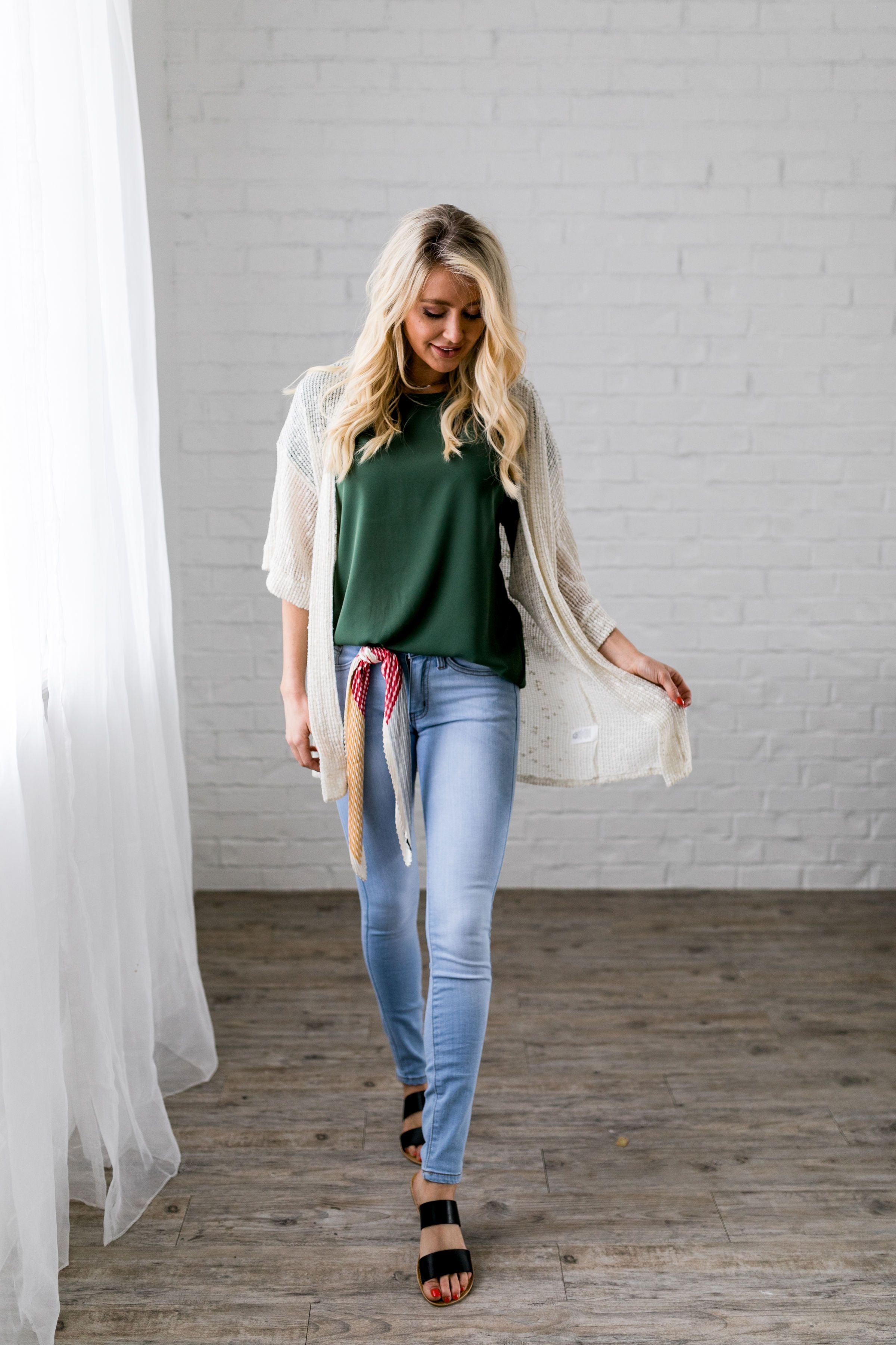 Cream Loose Knit Cardigan