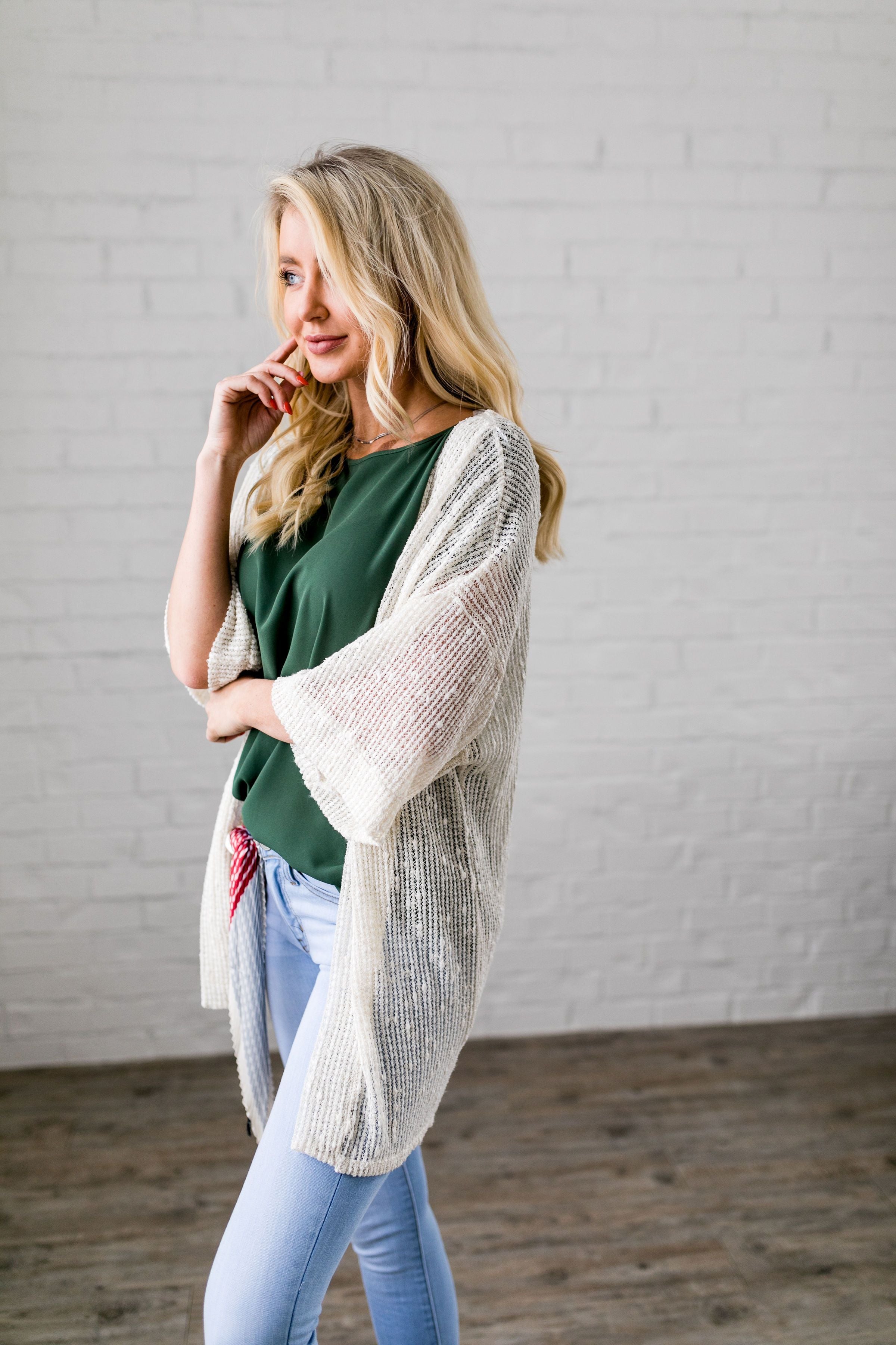 Cream Loose Knit Cardigan