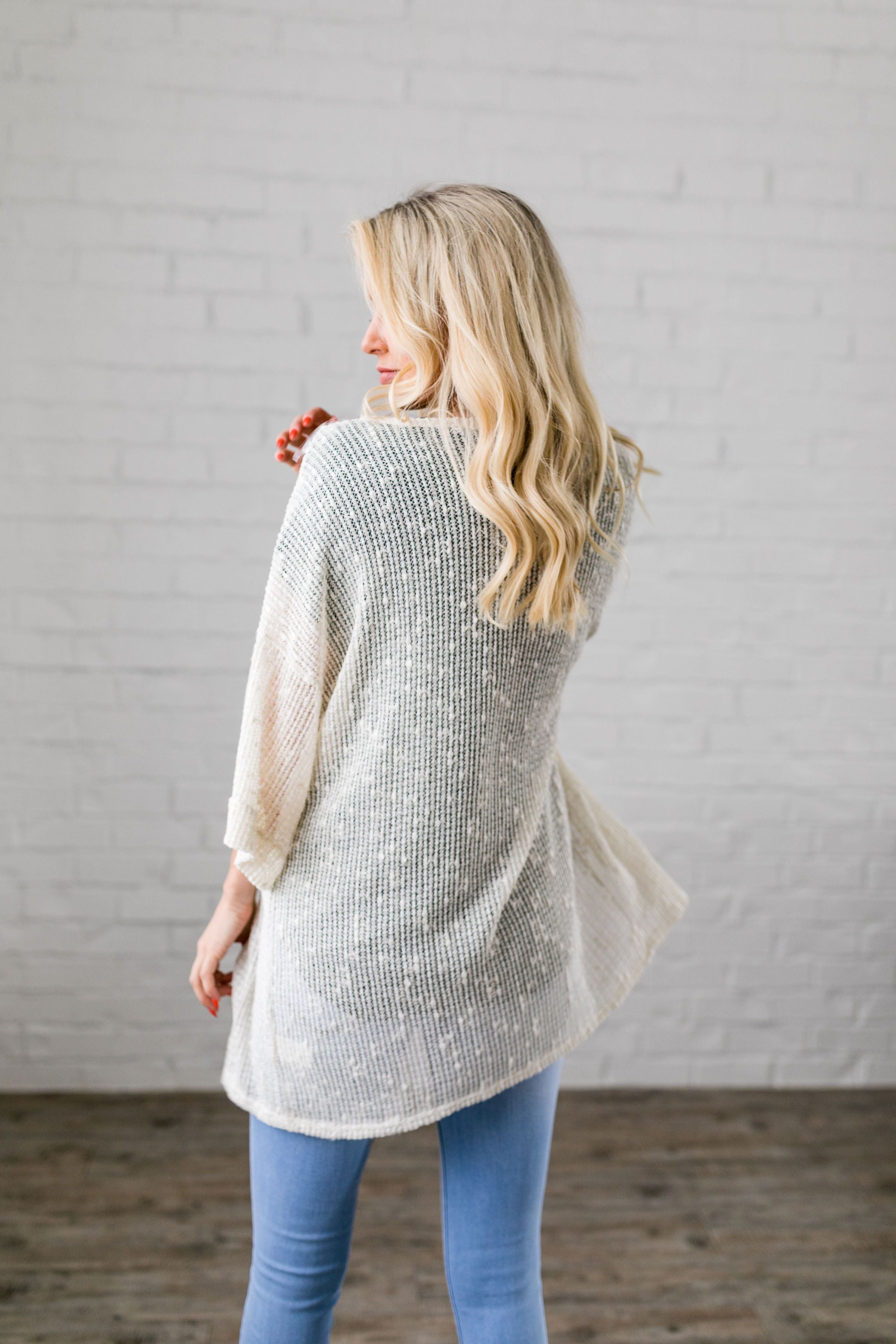 Cream Loose Knit Cardigan