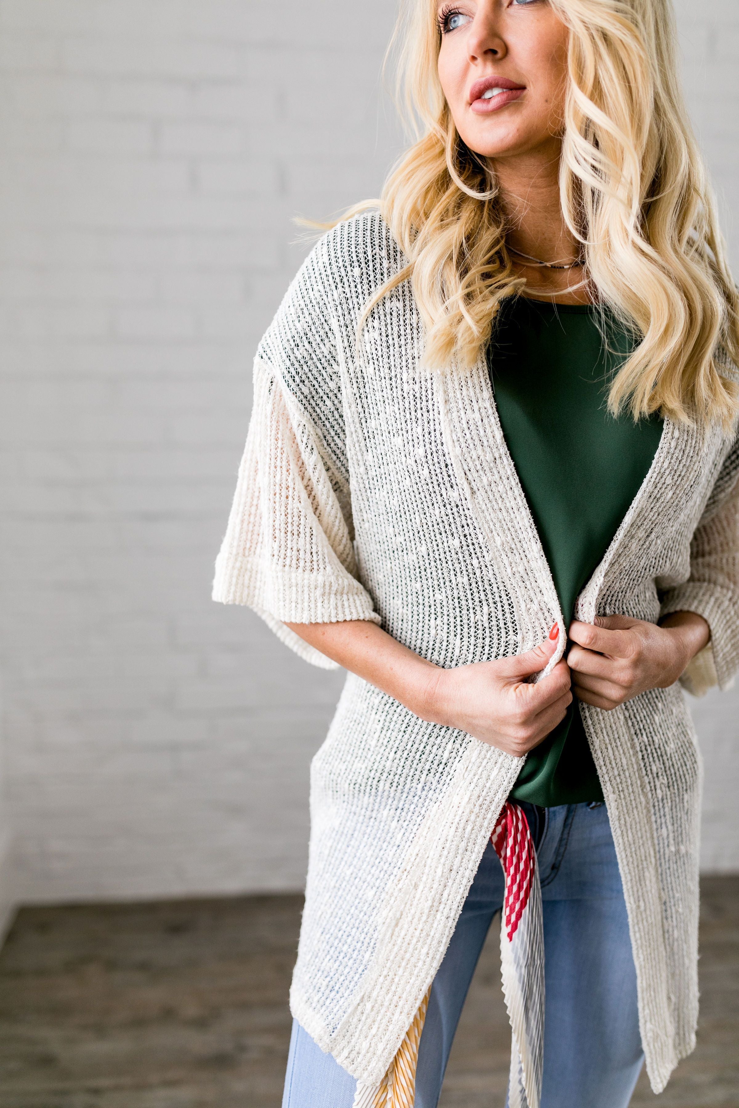 Cream Loose Knit Cardigan