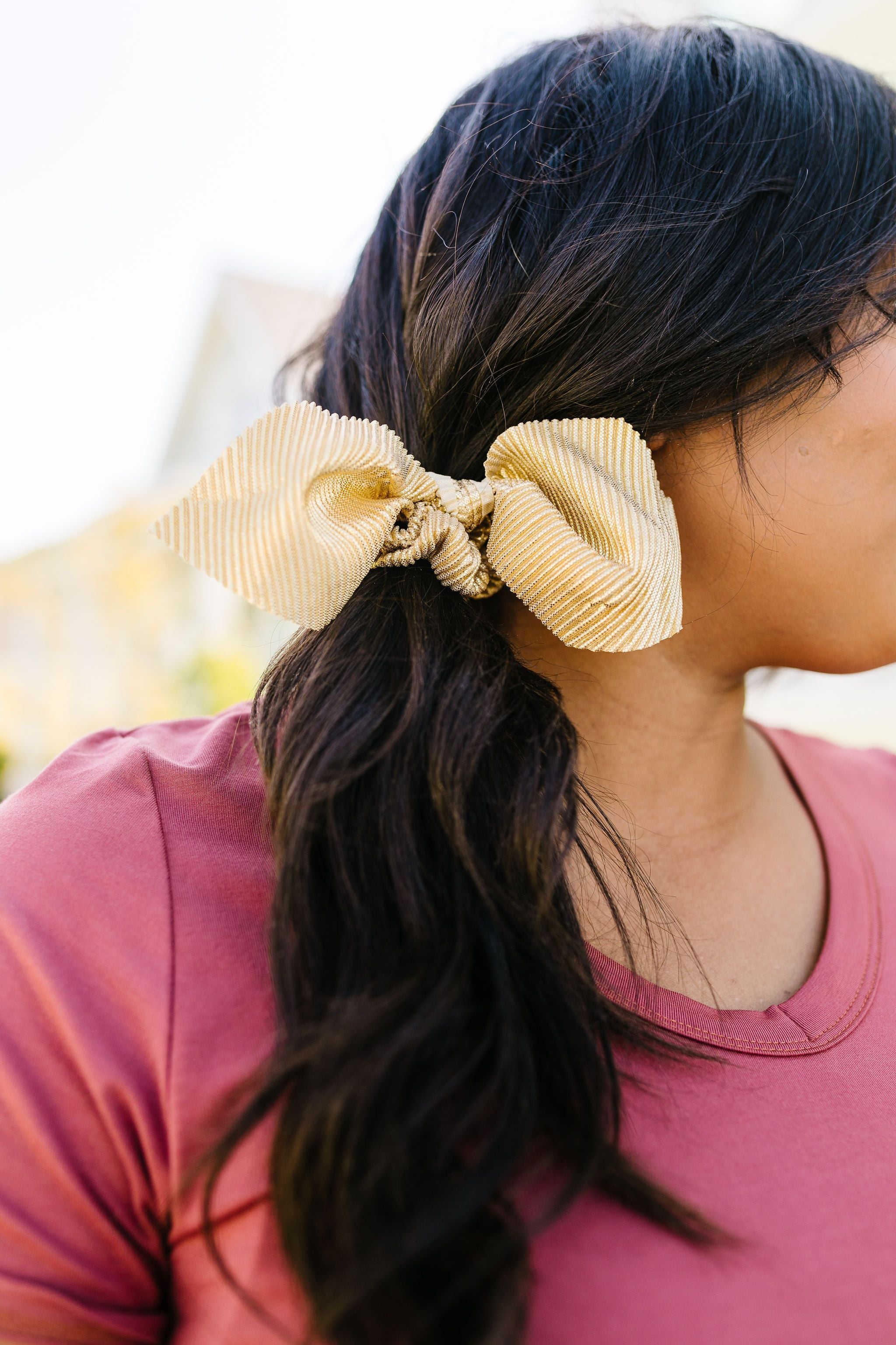 Crimped Metallic Scrunchie