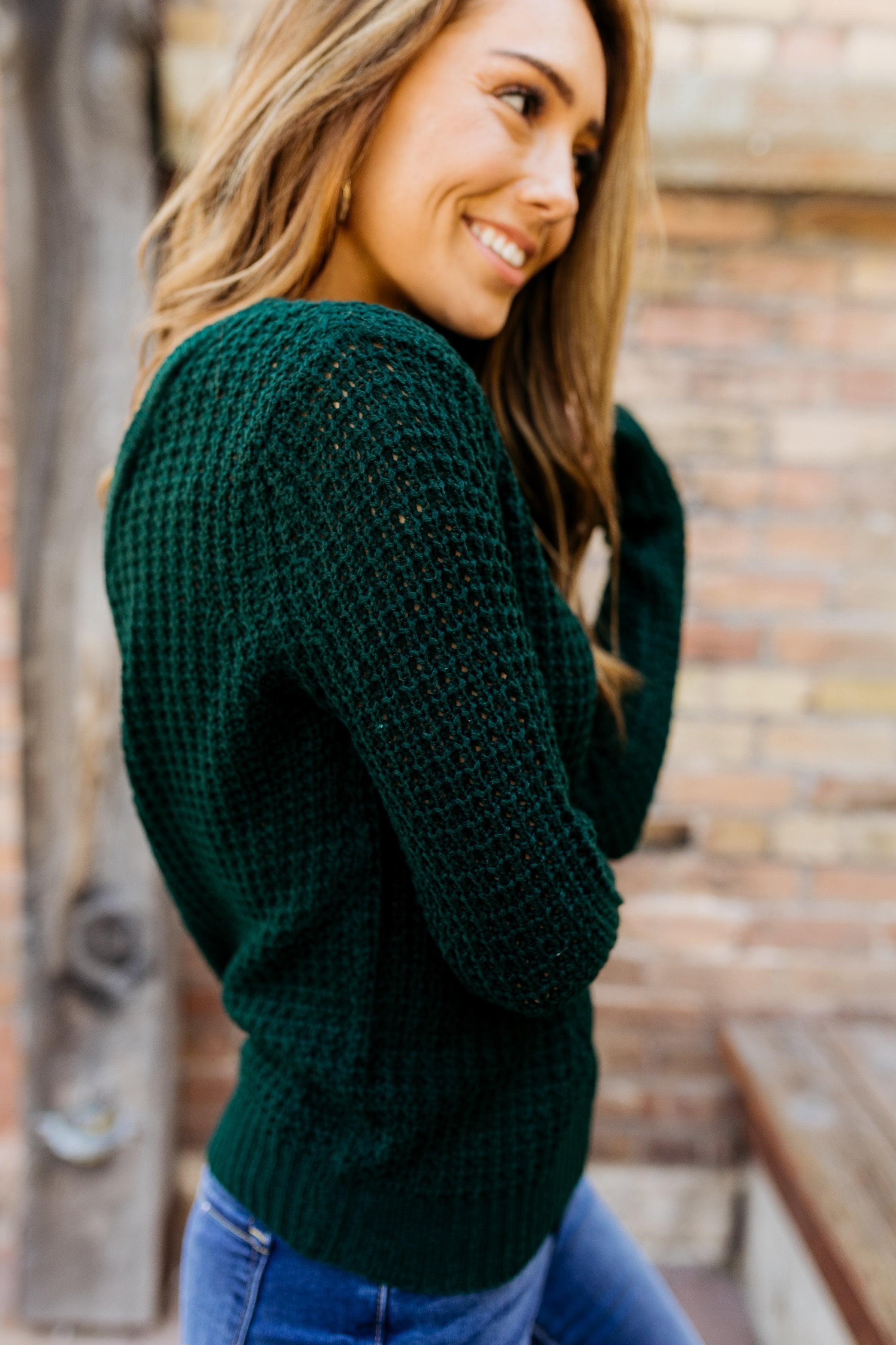 Criss Cross Applesauce Hunter Green Sweater