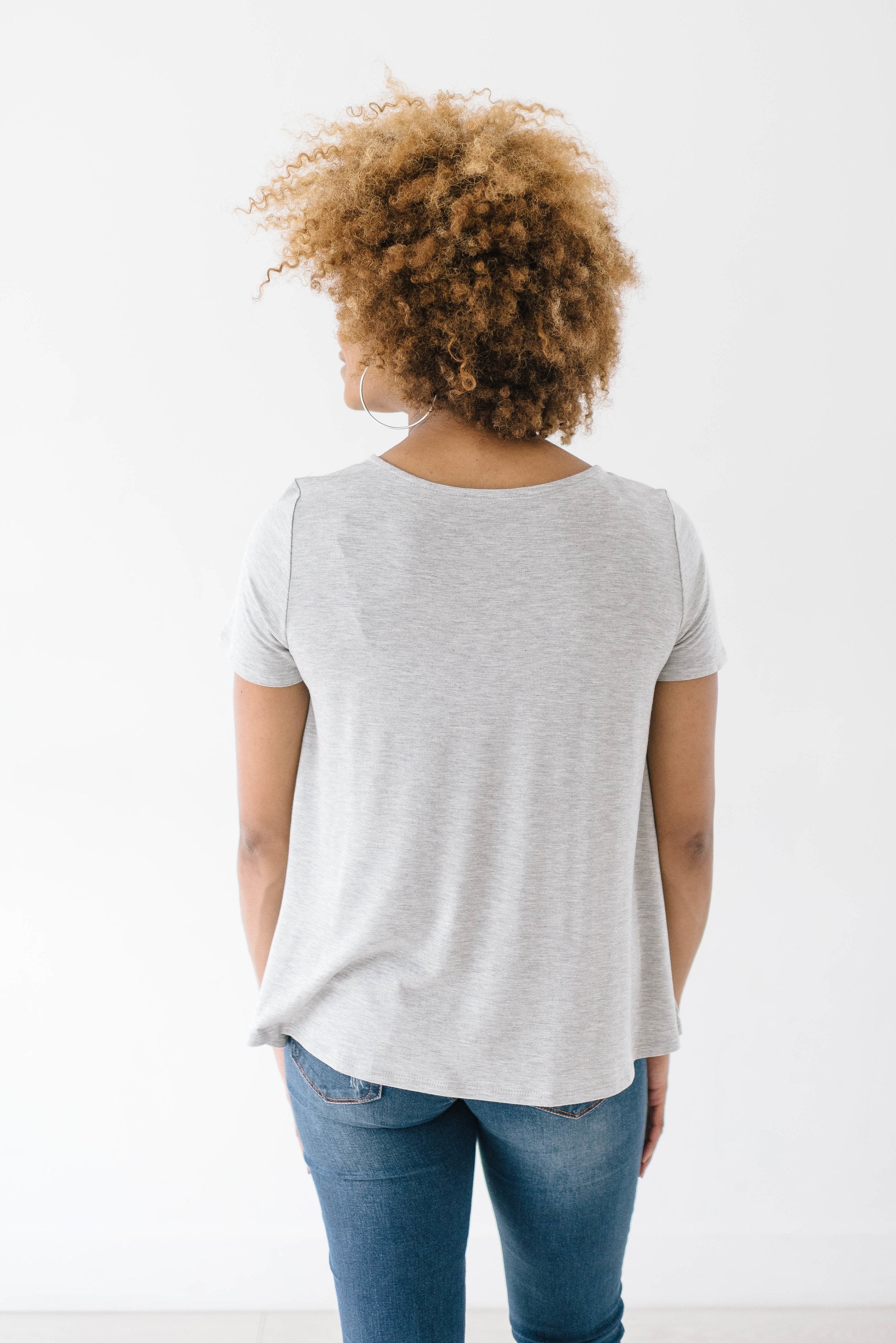 Criss Cross Tee In Heather Gray