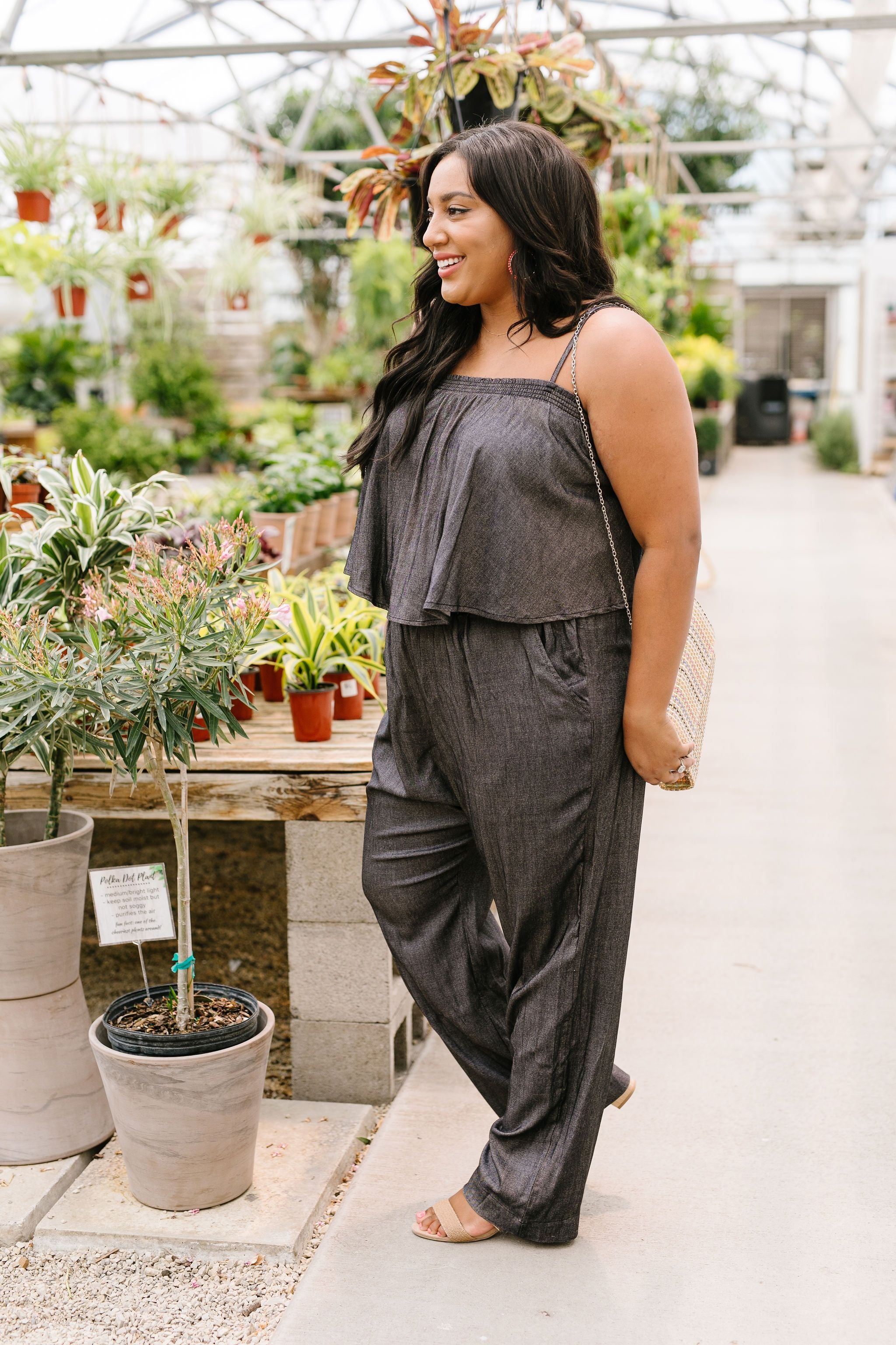 Crosshatch Jumpsuit in Black