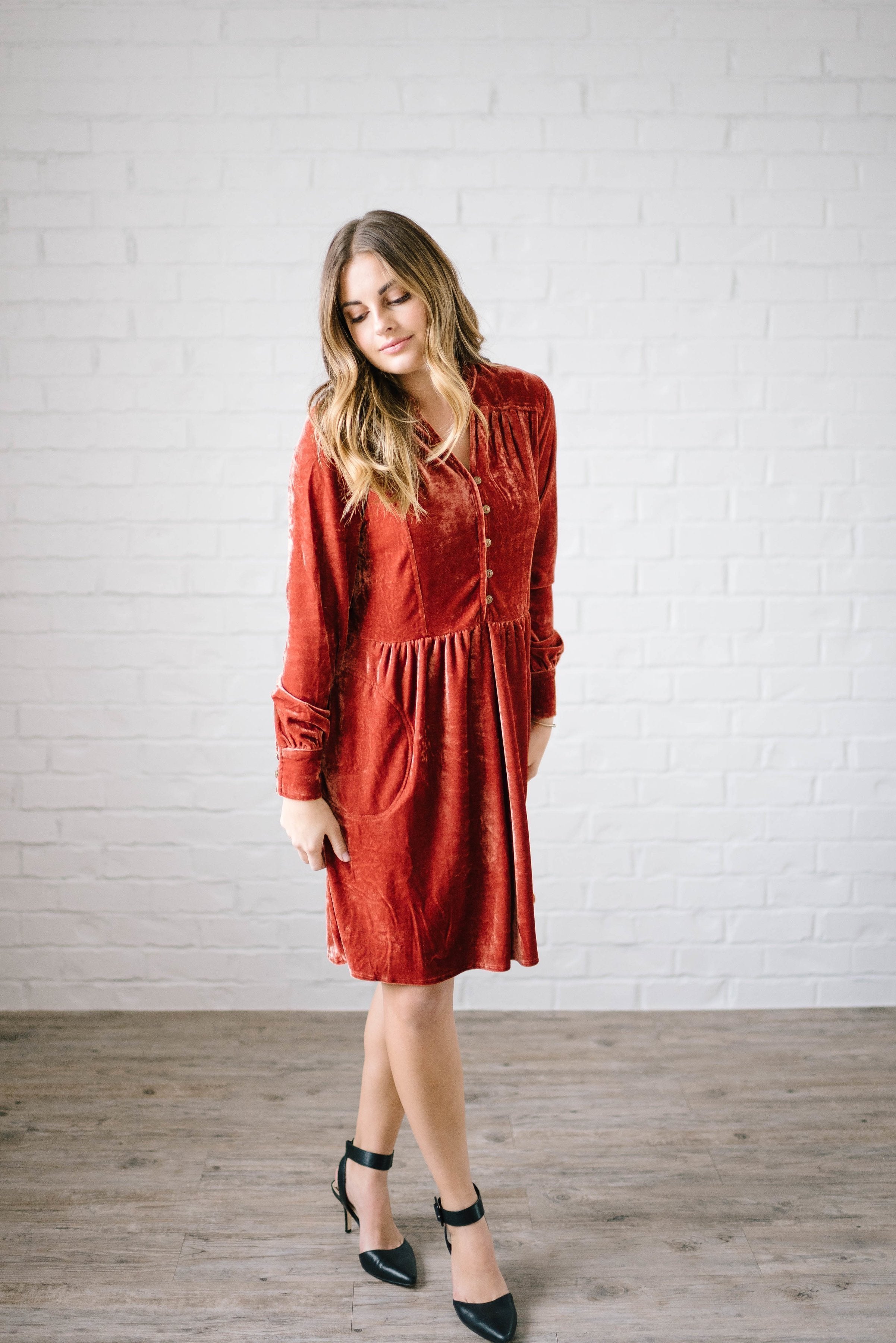 Crushing on You Dress in Rust