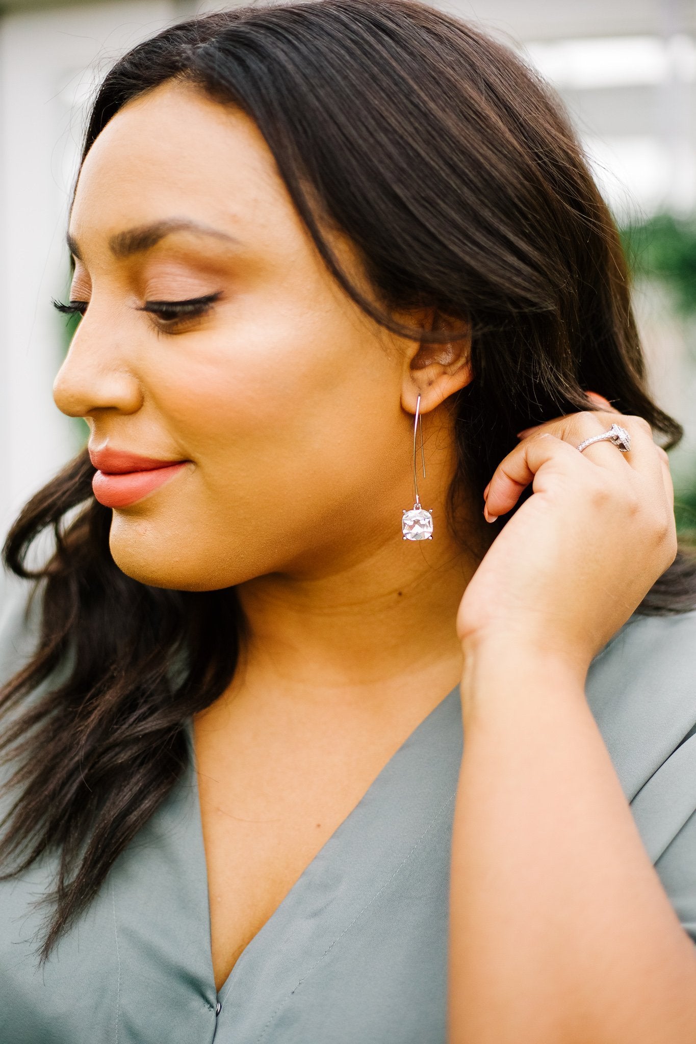 Crystal Drop Earrings In Diamond - 12/19/2019